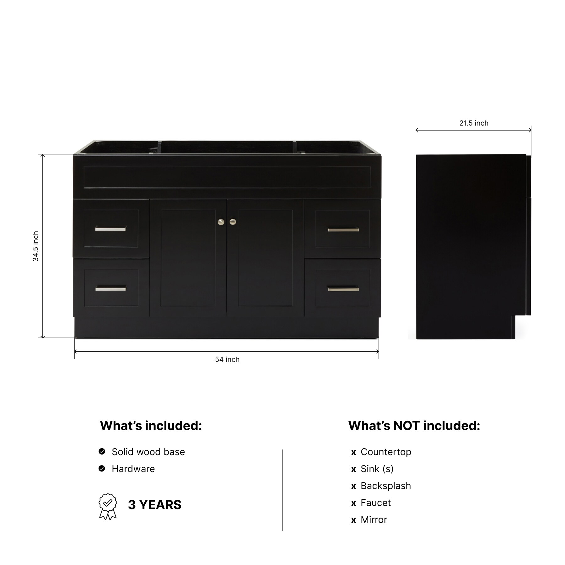 ARIEL F054S-BC-BLK vanities - View #4