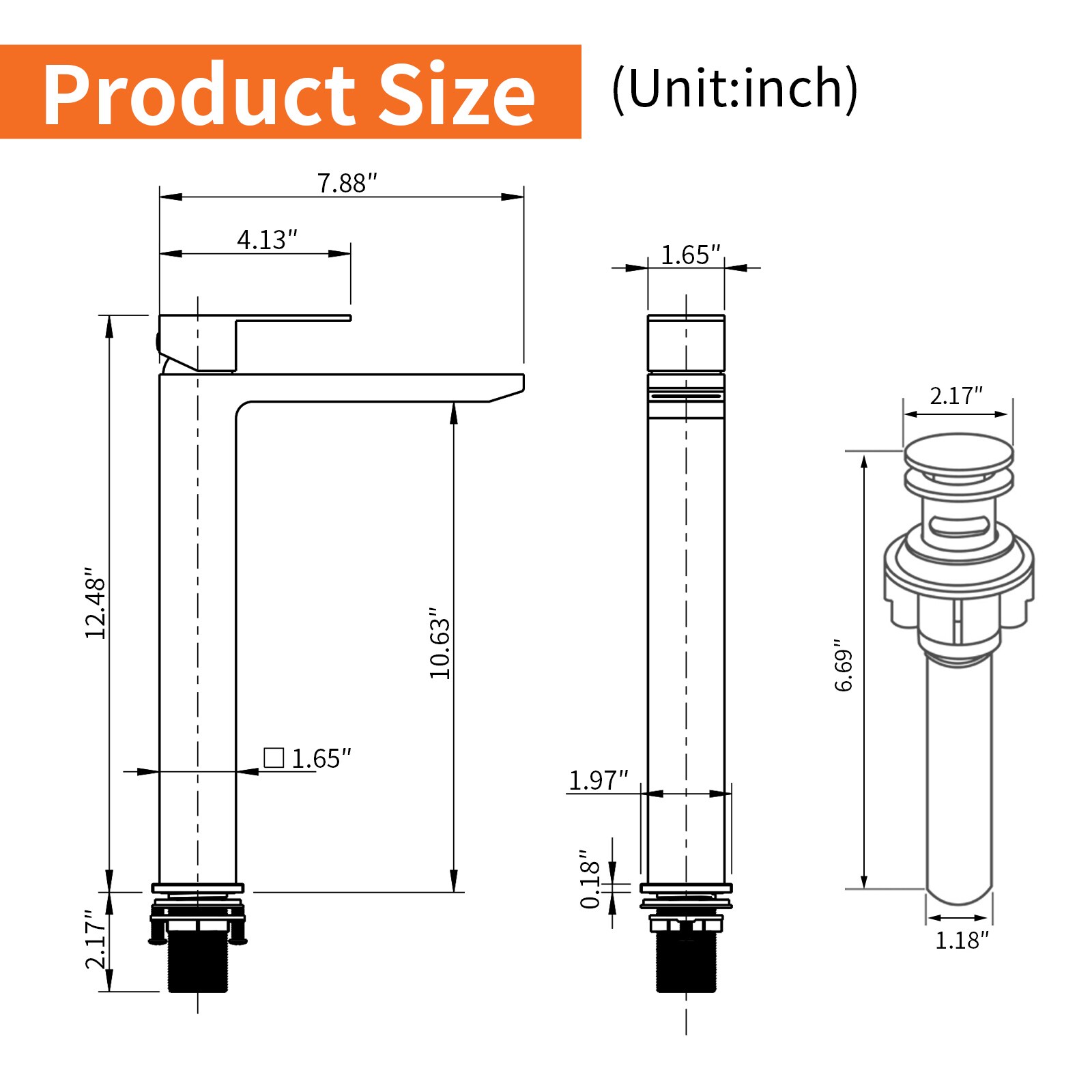 WELLFOR FH76135H-ORB-2 Lavatory-Faucets - View #3
