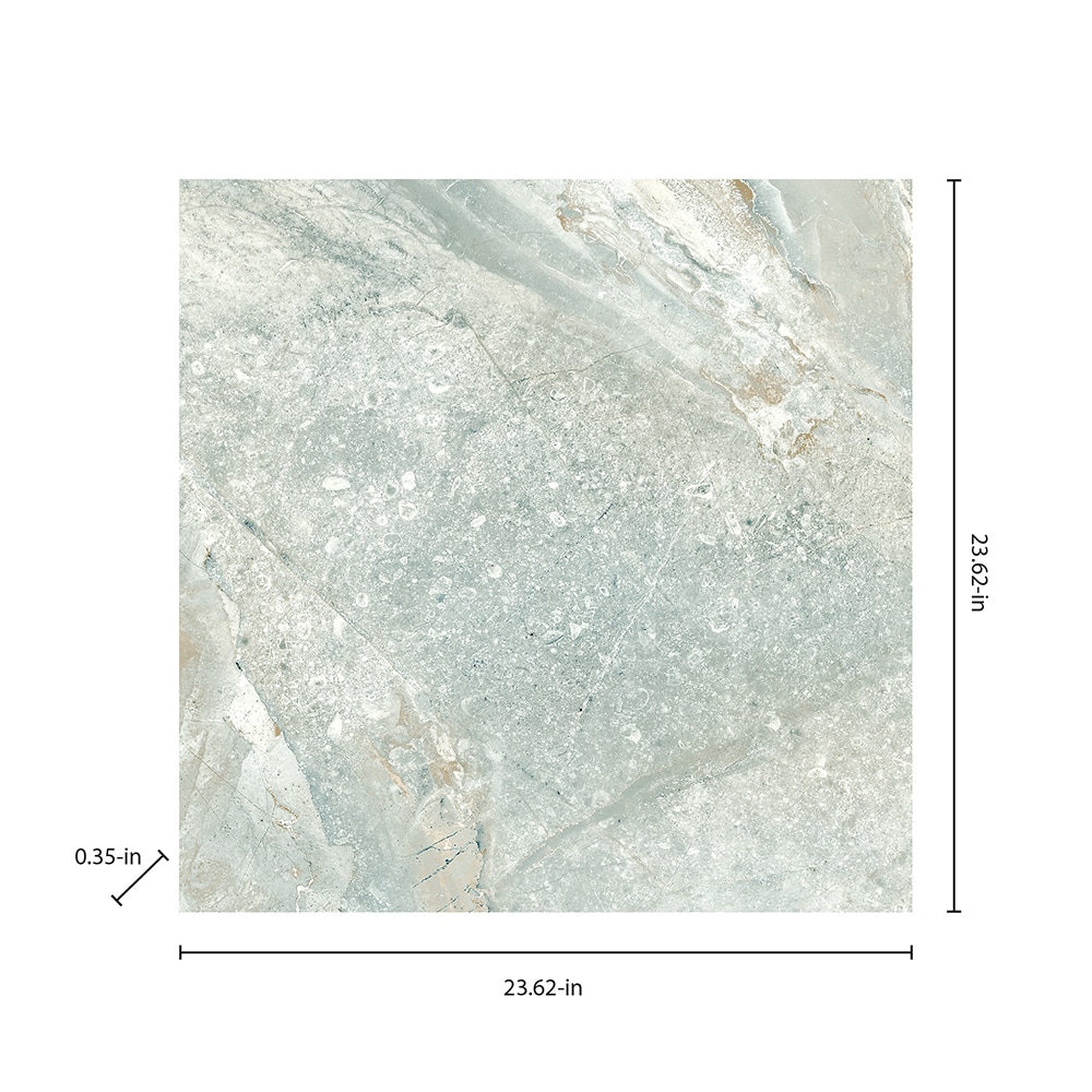 Origin 21 Aqua Stone 24-in x 24-in Polished Porcelain Marble Look Floor ...