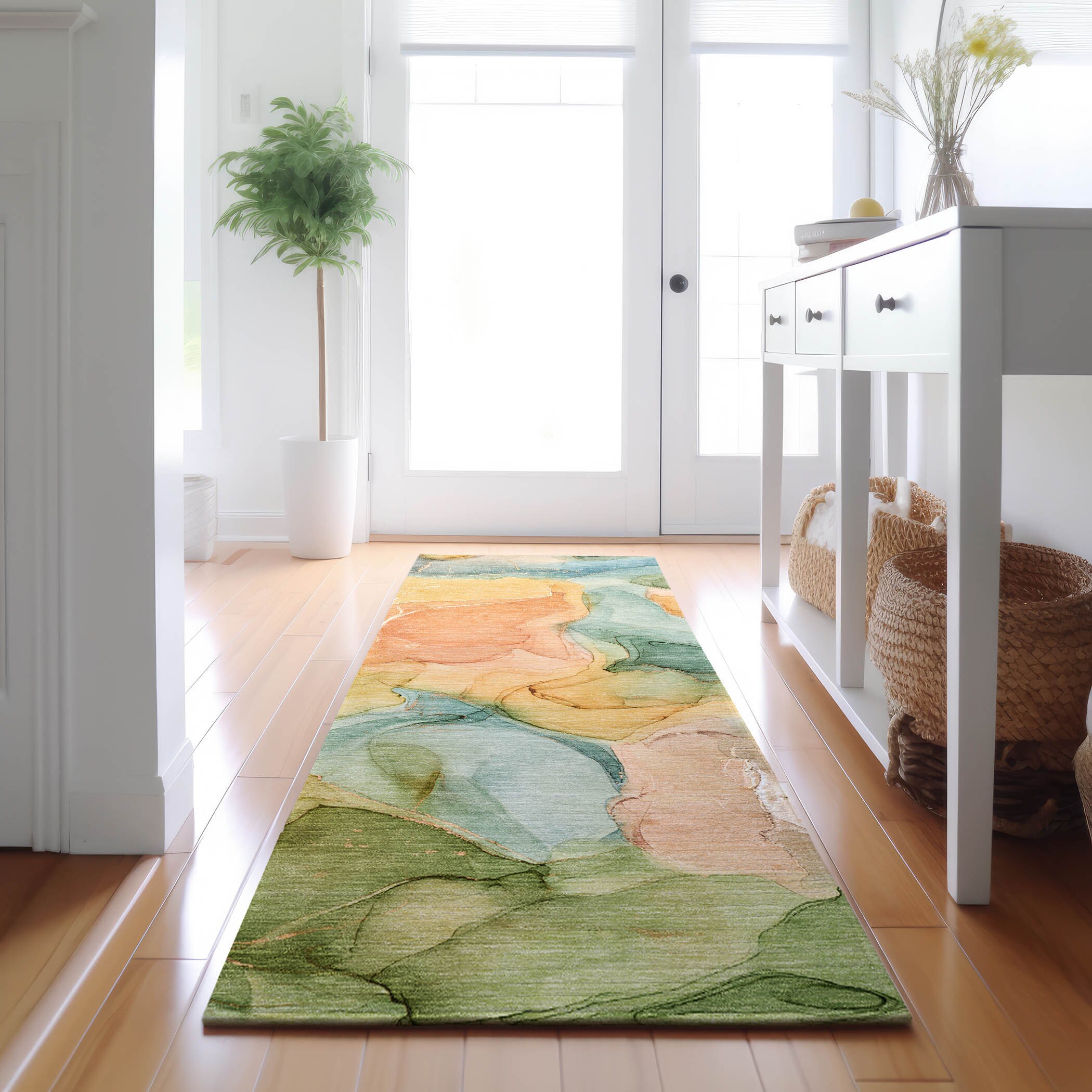 Addison Rugs AMF548BU8X10 Mayfield AMF548BU 8 x 10 (ft) Loomed Polyester Blue Rectangular Indoor Geometric Machine washable Area rug