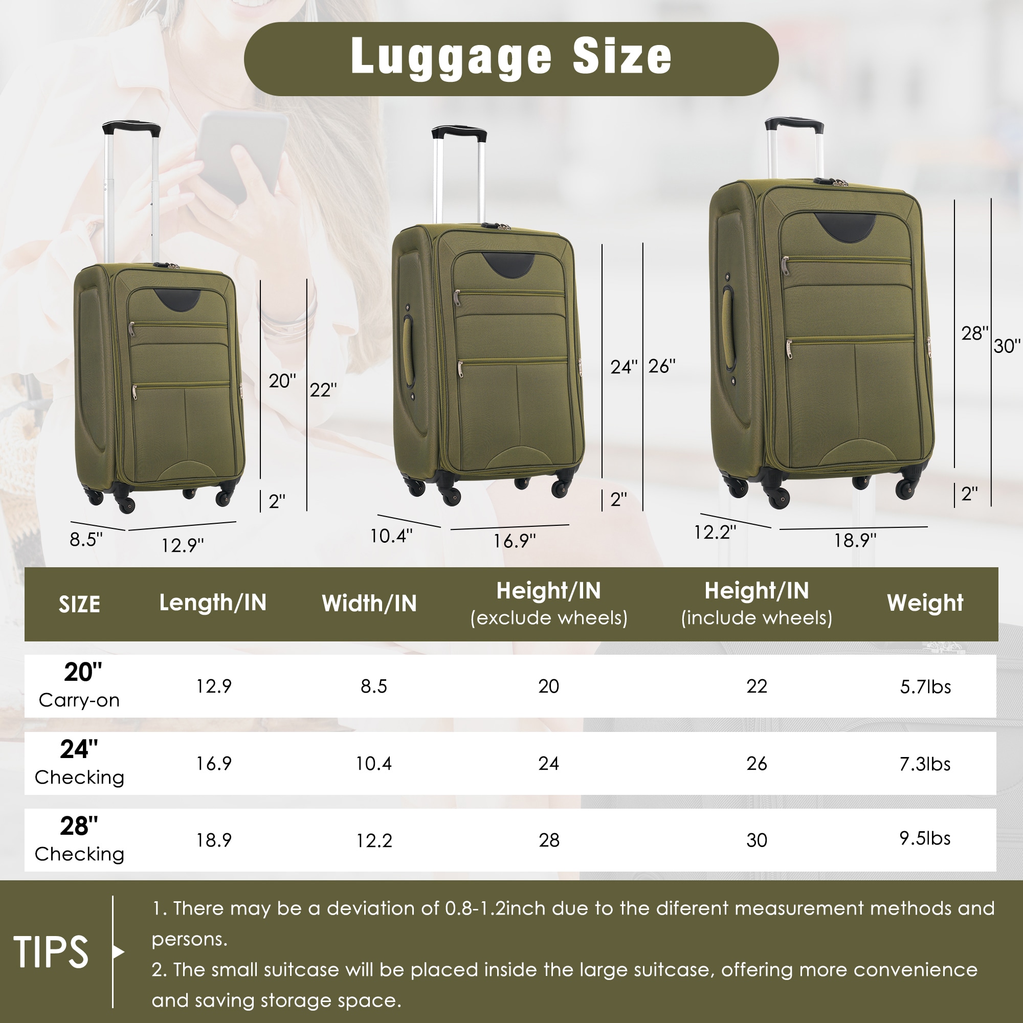 SINOFURN SYD9600016DG Luggage-And-Luggage-Sets - View #5