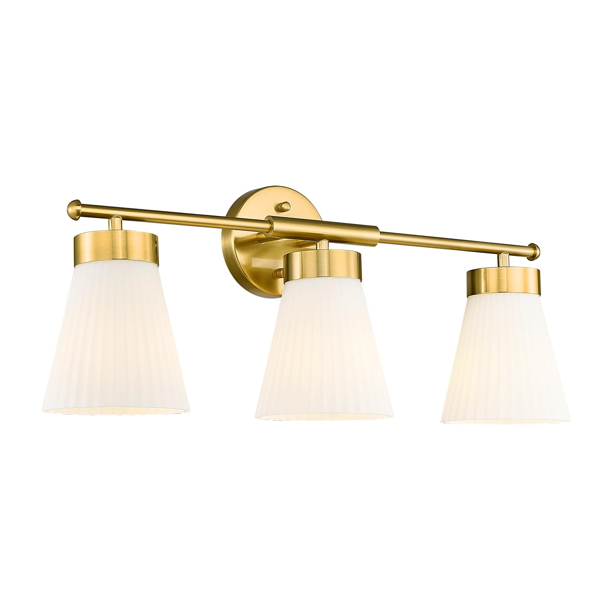 LTMATE LS5HZG97B-3W BG JAZAVA 24.1-in 3 -Light Brushed Gold Industrial Vanity light