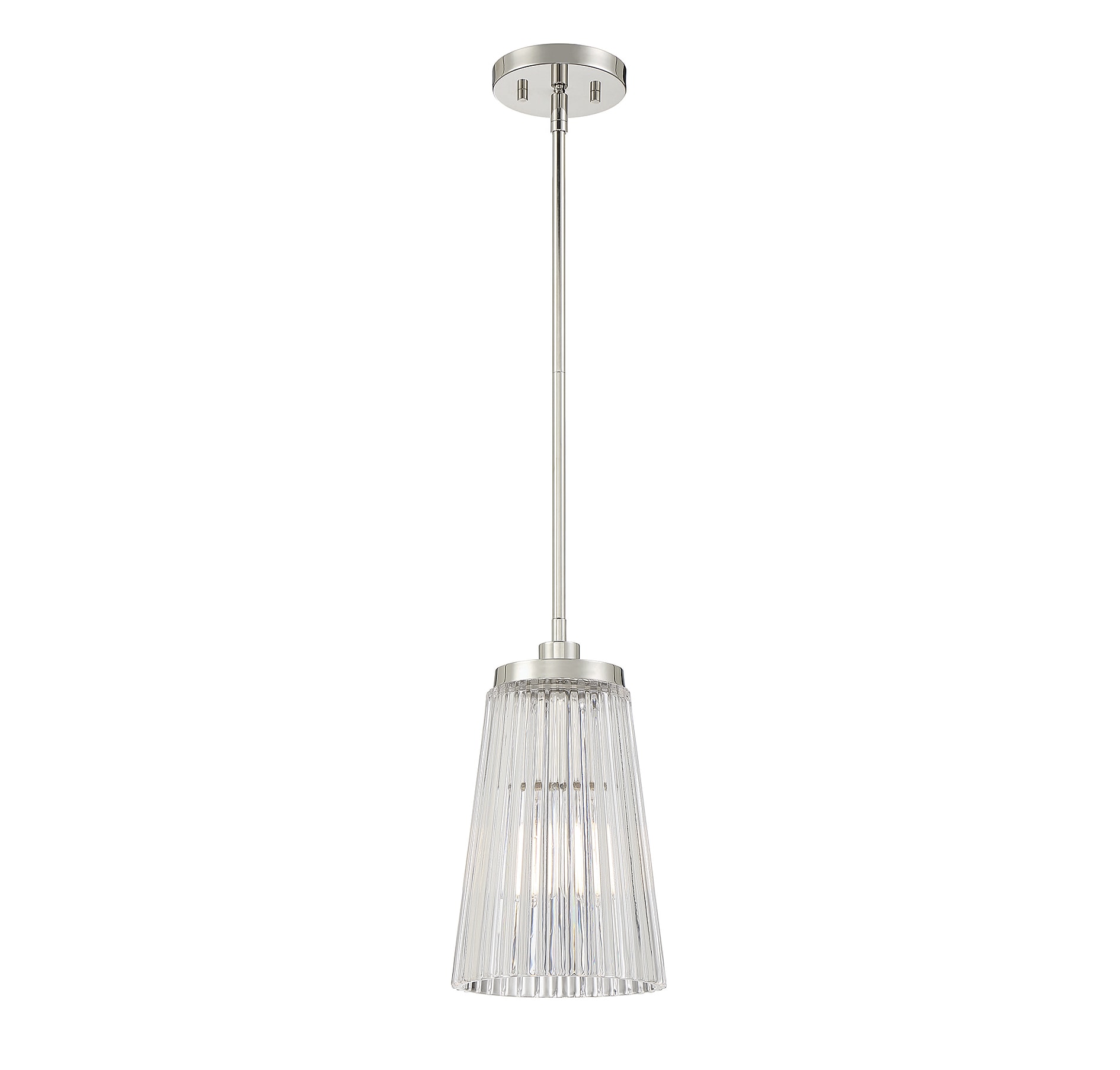 Chantilly Polished Nickel Vintage Glass Pendant Light