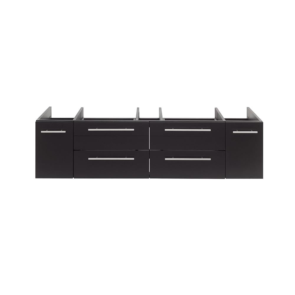 Fresca FCB6160ES-VSL Lucera 60-in Espresso Floating Bathroom Vanity Base Cabinet without Top