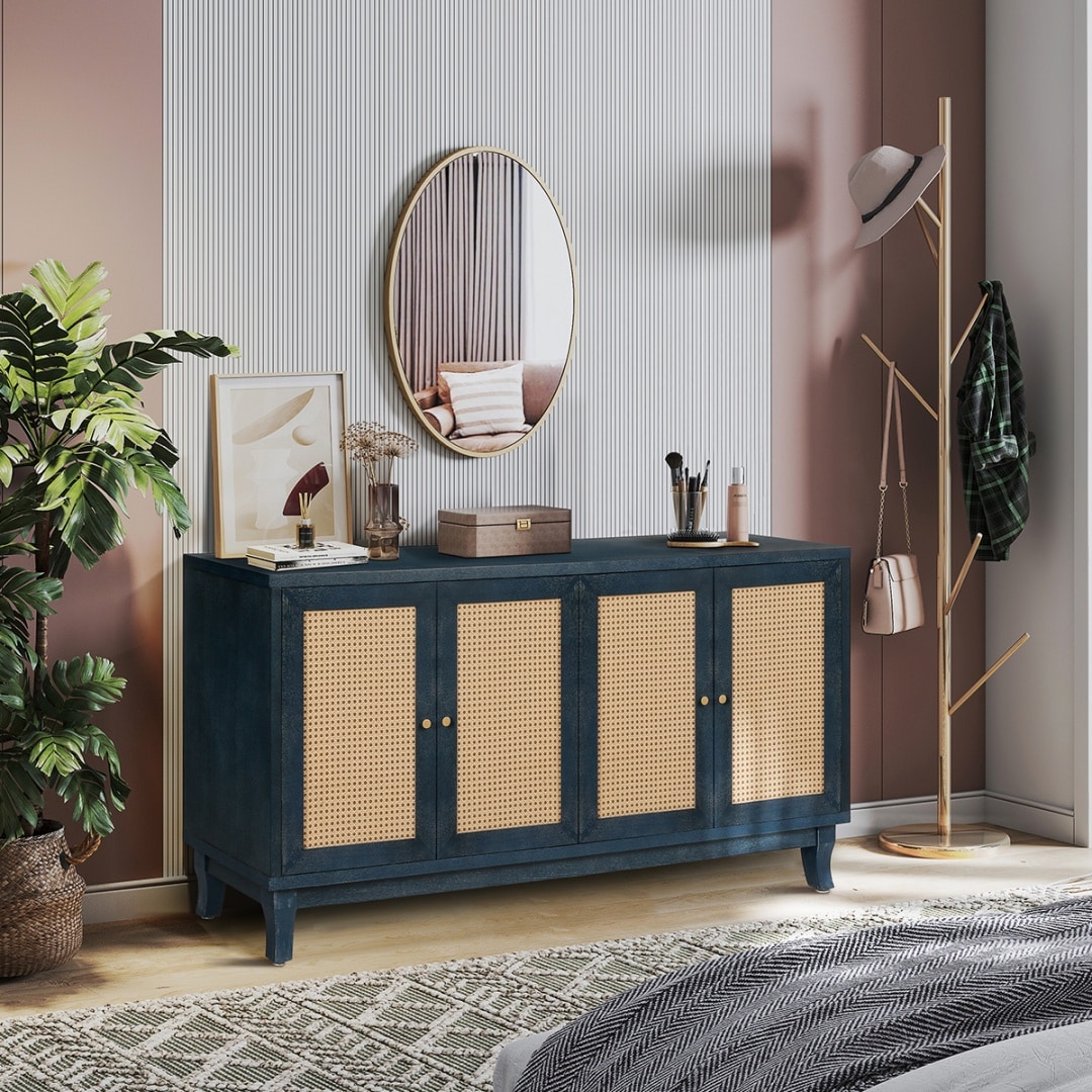 ZAKLOOP 15.6-in W x 32.3-in H MDF Antique Navy Blue Freestanding Utility Storage Cabinet #MD144583482