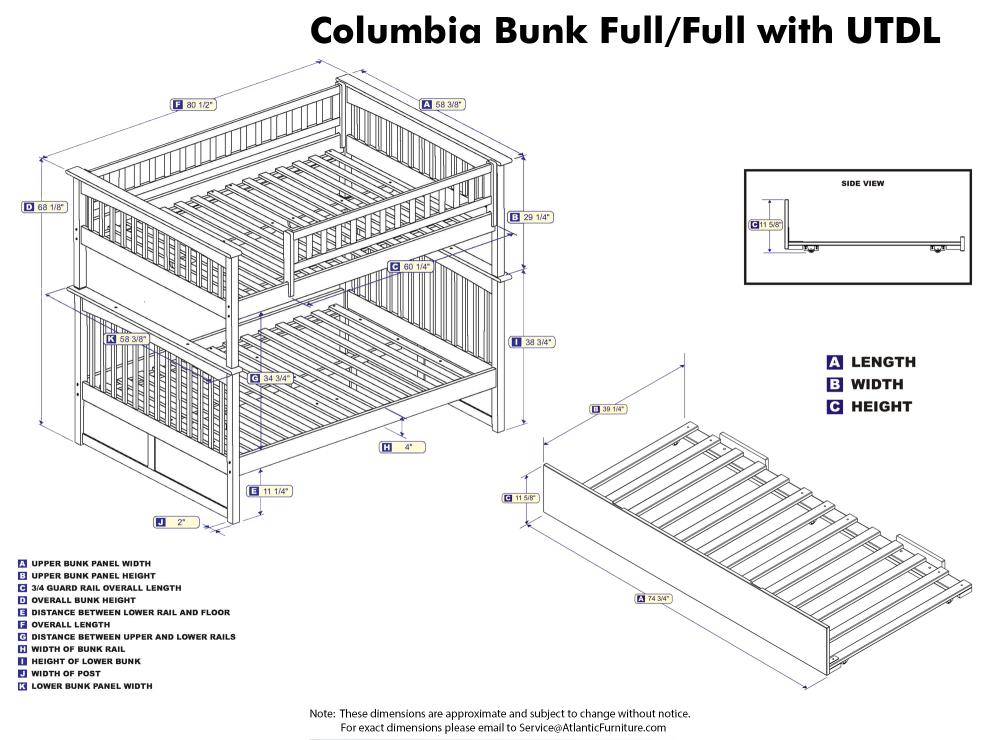 AFI Furnishings Columbia White Full Over Full Bunk Bed in the Bunk Beds ...