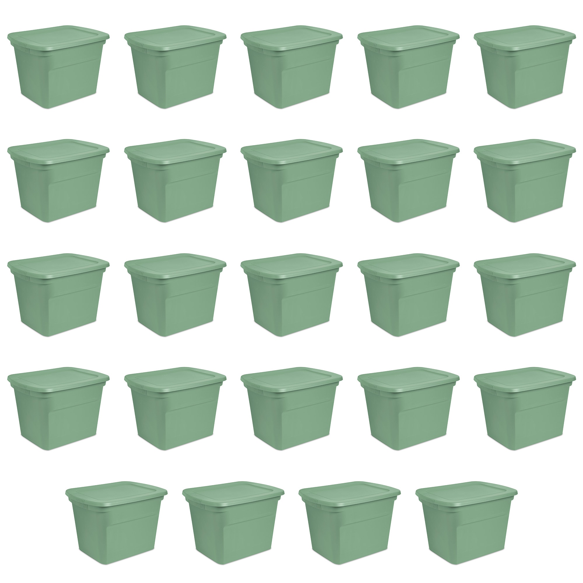 Sterilite 316789 24-Pack (18.3-in W x 16.2-in H x 23.5-in D) Green Plastic Stackable Bin