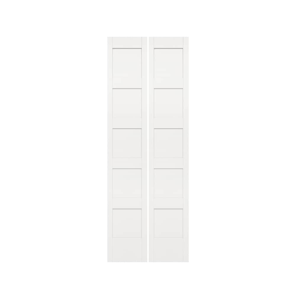 RELIABILT 10189099 30-in x 80-in Off-white 5-panel equal Smooth Hollow core Unfinished Molded composite Closet Bifold Door ( Hardware Included )