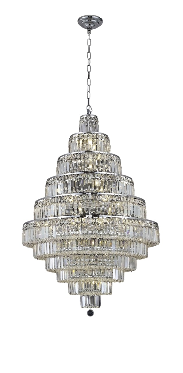 Luminous Lighting Maxime 30-Light Chrome Glam Damp Rated Chandelier at ...