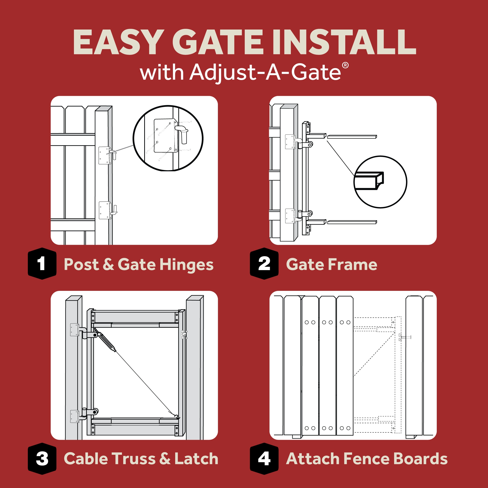 Adjust-A-Gate AG72LTP-ZR0110 Gate-Hardware - View #15