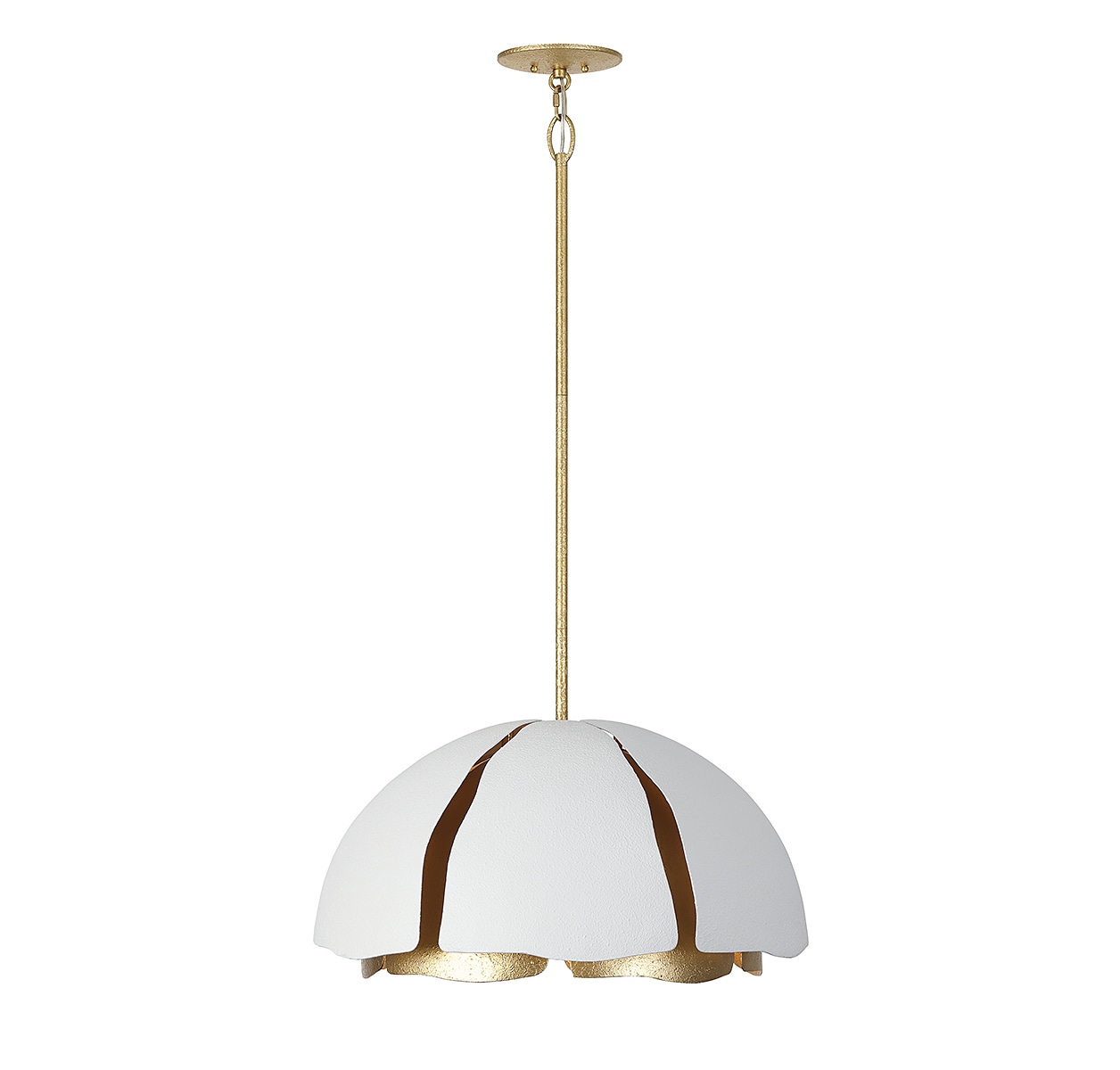 Cavalier Gold and Royal White 5-Light Metal Pendant