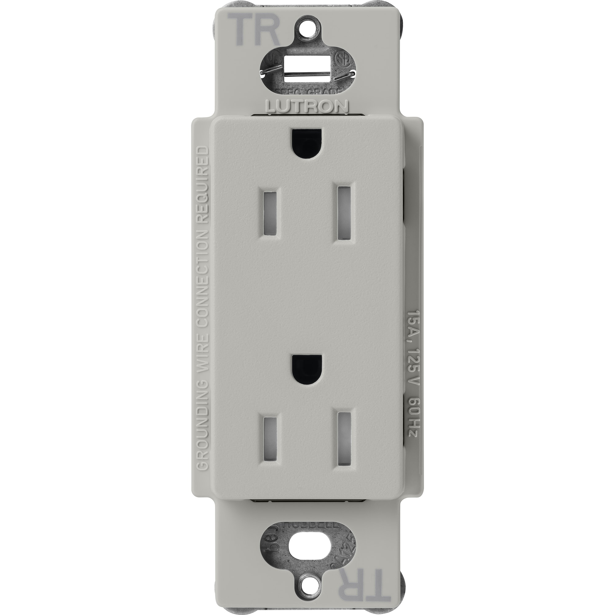 Lutron SCRS-15-TR-PB Claro 15 -Amp 125-volt Tamper Resistant Residential Duplex Outlet , Pebble