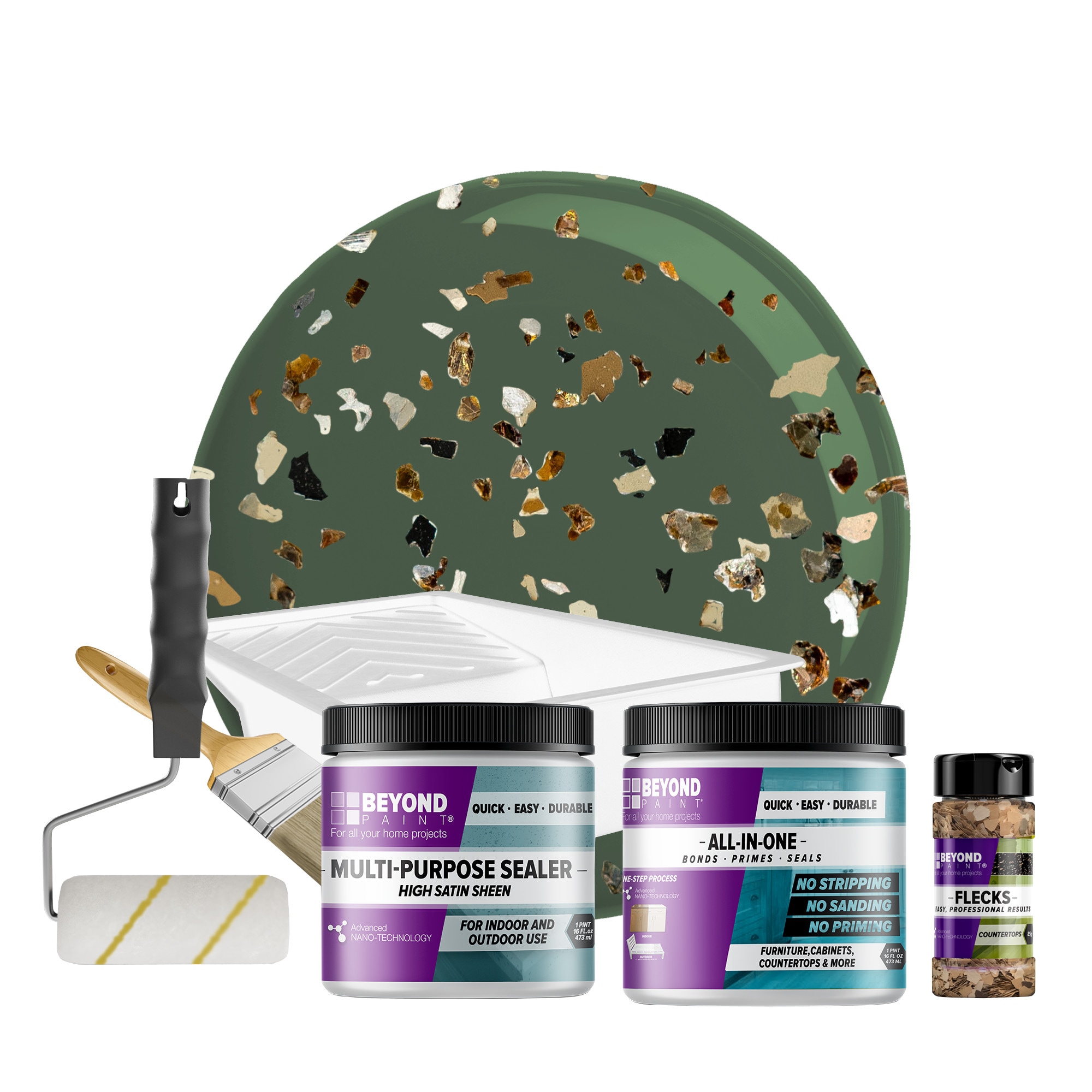 Beyond Paint BP61B Oxford Bronze Countertop Fleck Kit in Forest Green