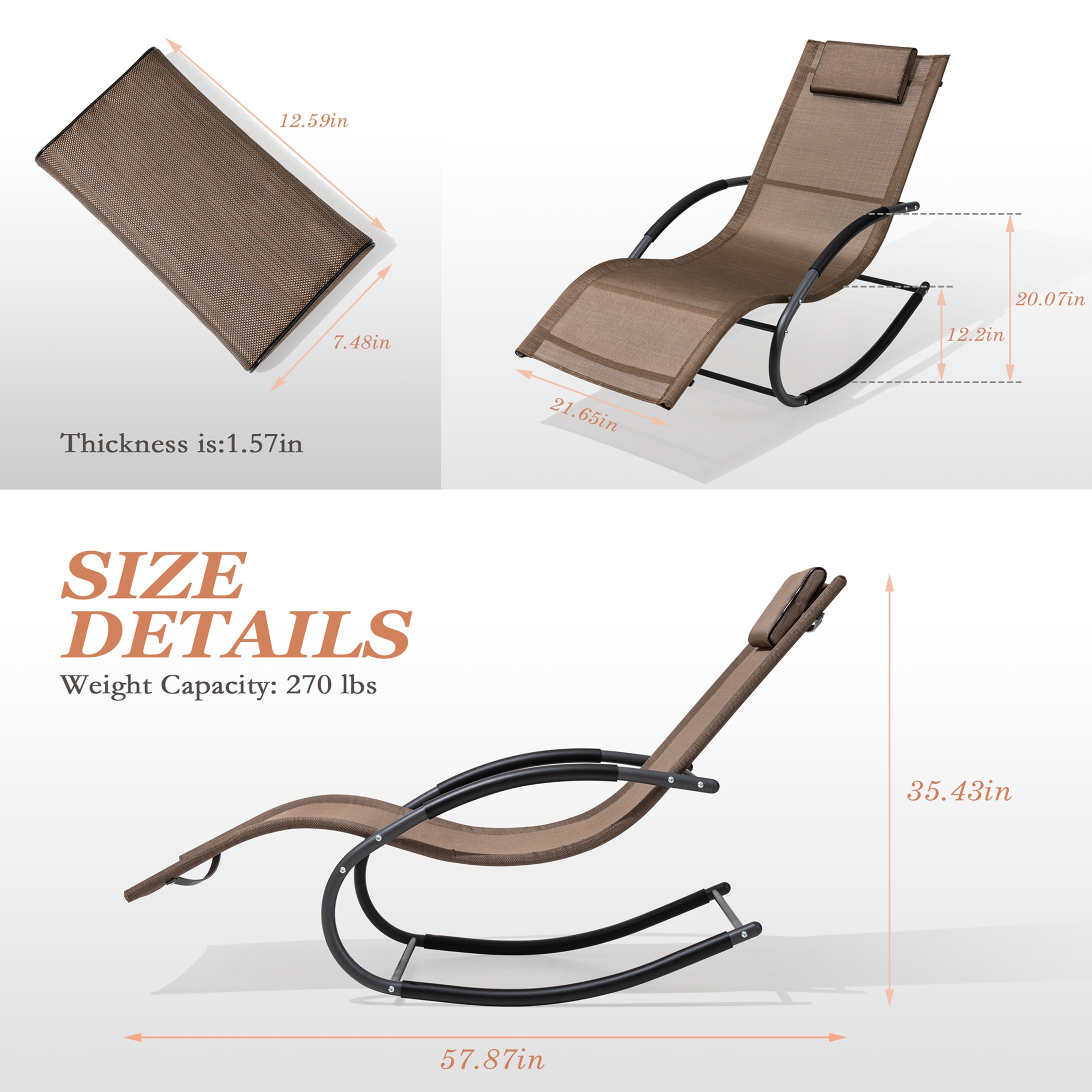 Crestlive Products CL-RC001BRN-2PC Patio-Chairs - View #3