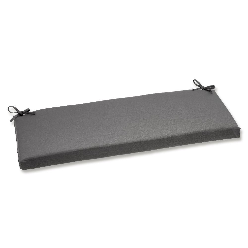 Pillow Perfect 546896 Fortress Canvas Charcoal 18-in x 45-in Grey Patio bench cushion