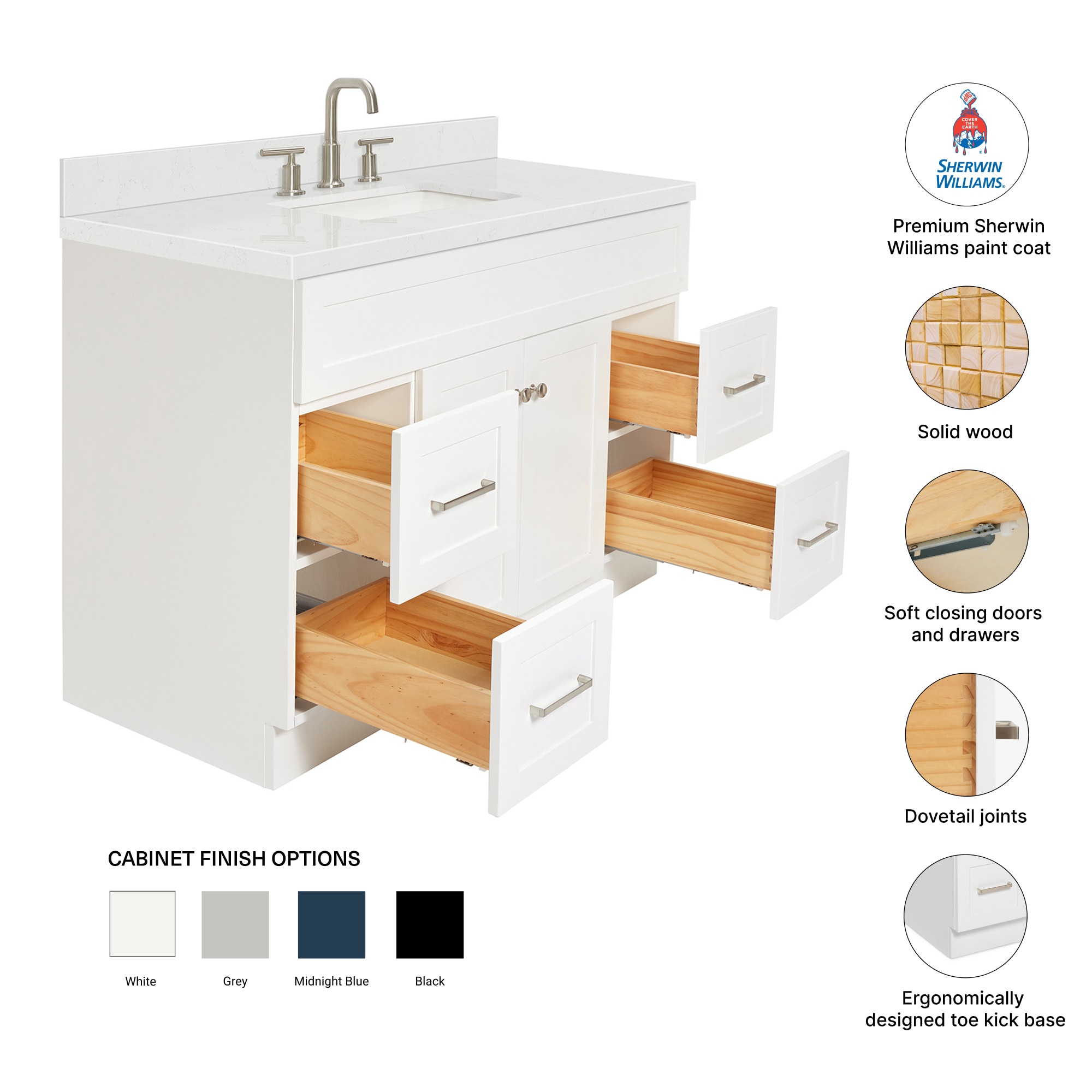 ARIEL F048SCQRVOWHT Bath-Vanity-Combo - View #4