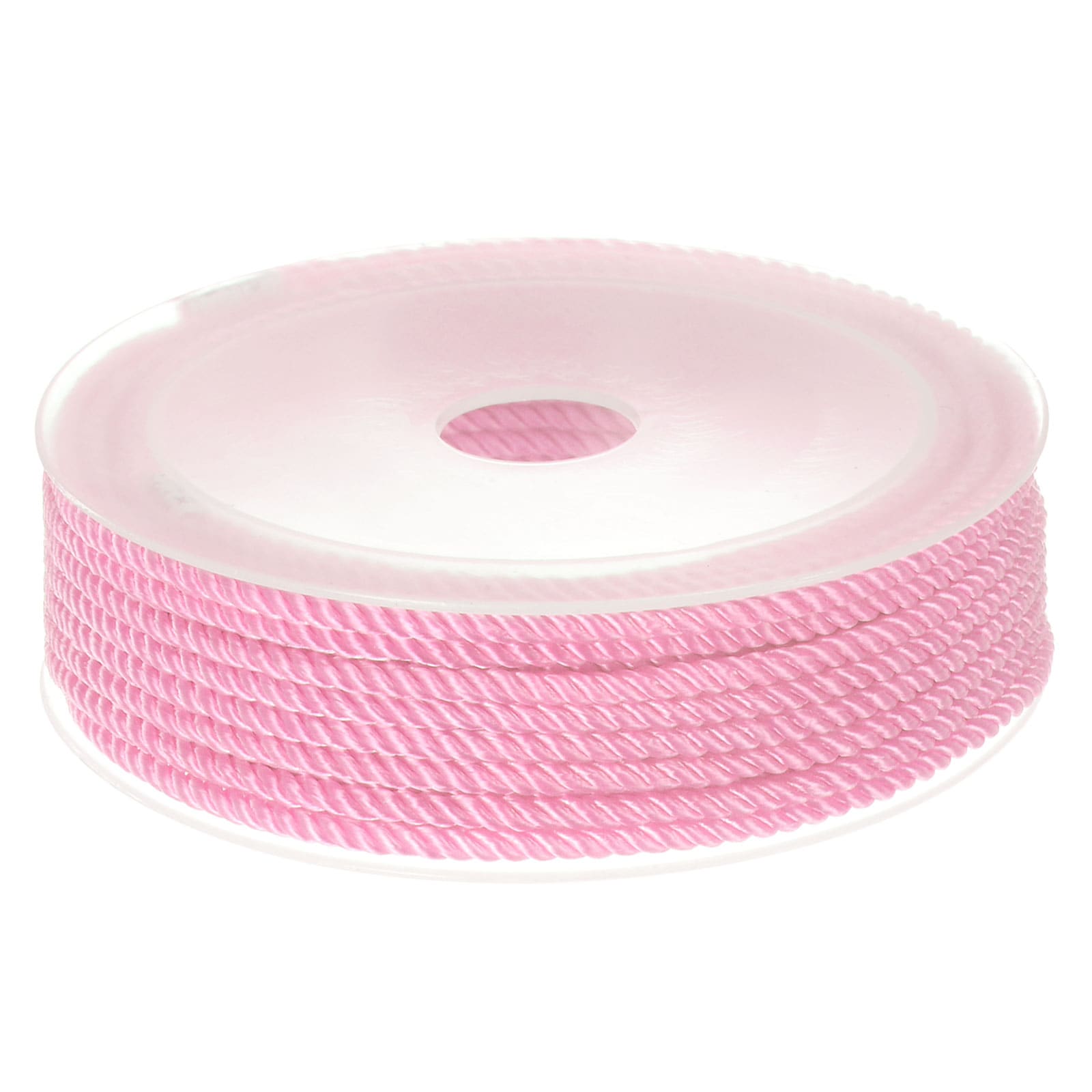 Harfington Twisted Nylon Twine Thread Beading Cord 3mm 7M/23 Feet Extra-Strong Braided Nylon String for Crafting Bracelets Jewelry Making  Pink