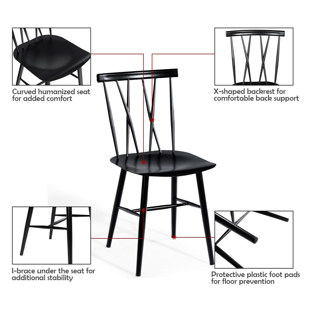 Costway HW59475 Dining-Chairs - View #7