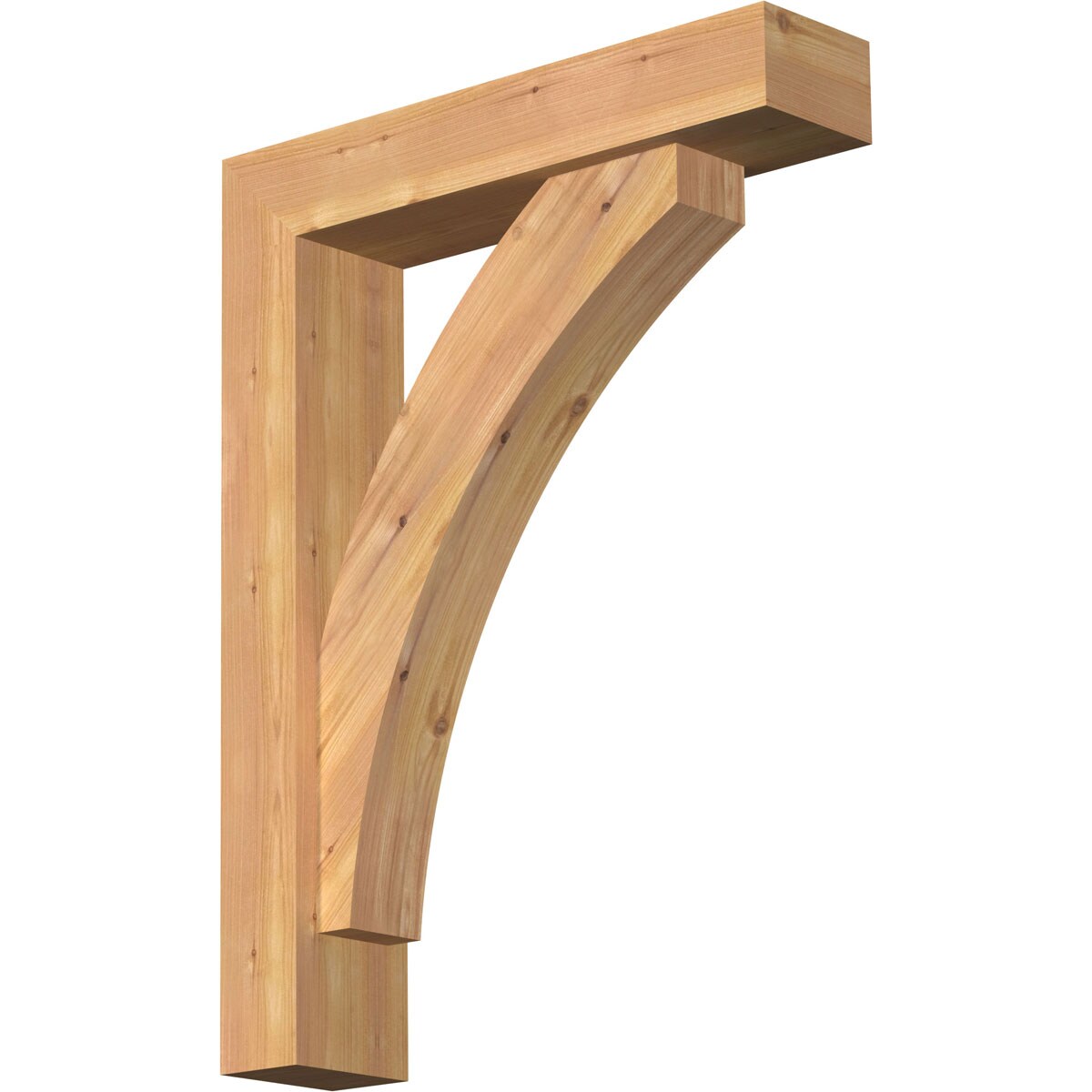 Ekena Millwork 1463947 Thorton Block Smooth Bracket with Offset Brace 5-1/2-in x 24-in x 32-in Western red cedar Brown Wood Standard bracket