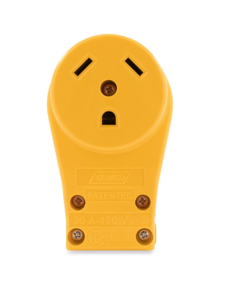 30A Heavy Duty RV Female Replacement Plug Receptacle Plug with Ergonomic Grip Handle Yellow Kohree 125/250V 30 Amp RV Plug 