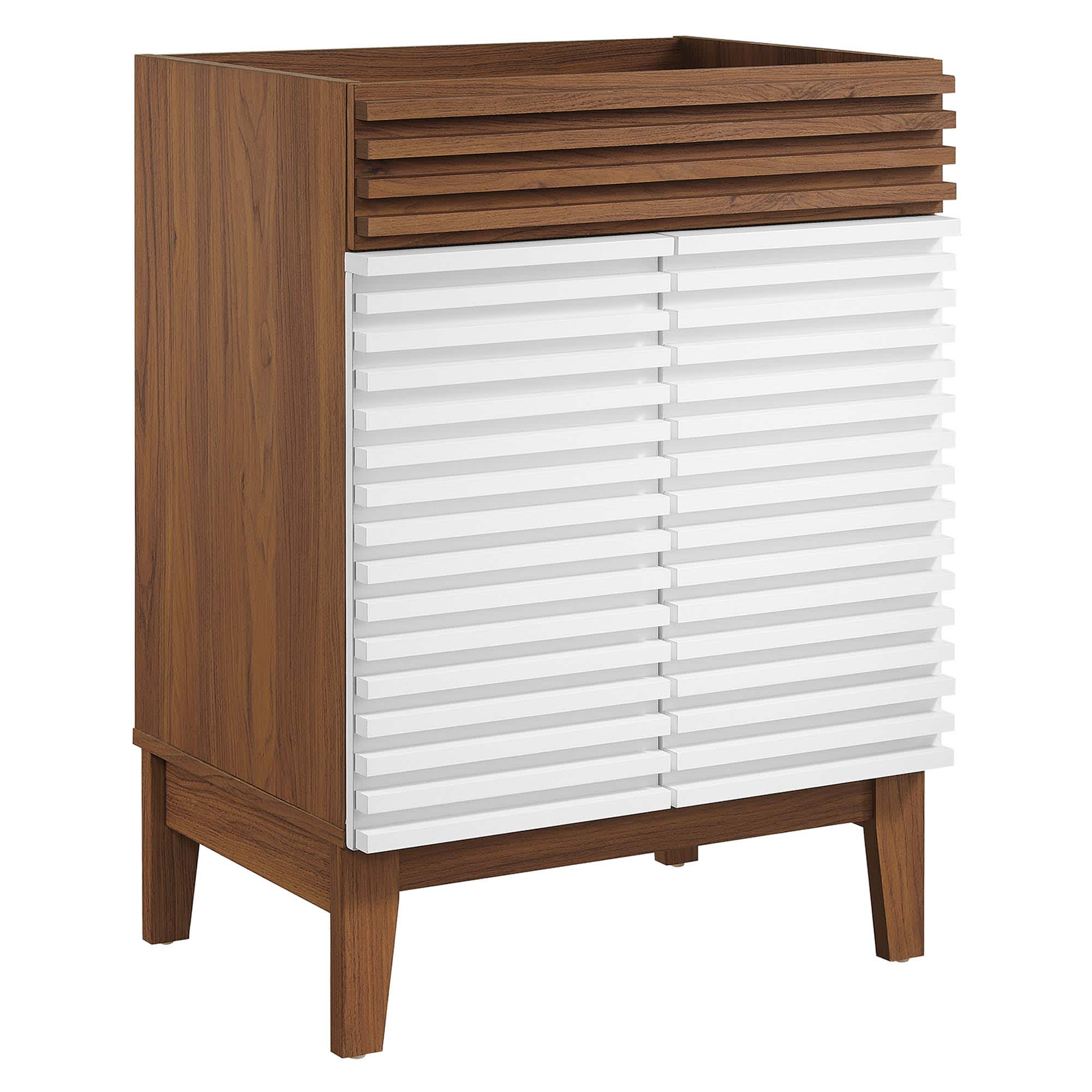 Modway  Render 24-in Bathroom Vanity Cabinet (Sink Basin Not Included) in White Walnut