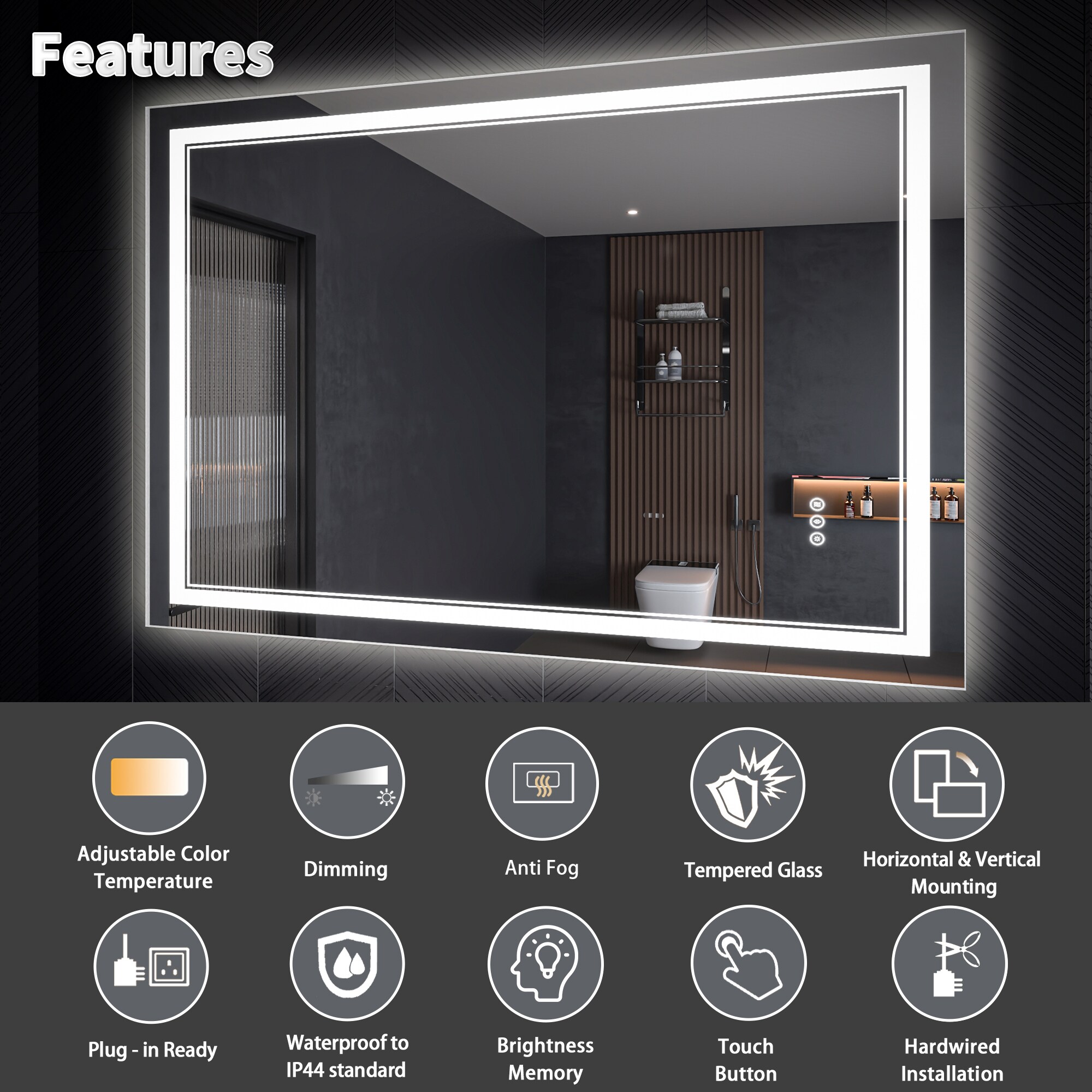 WELLFOR W2MRL4836 Framed-Bath-Mirrors - View #5