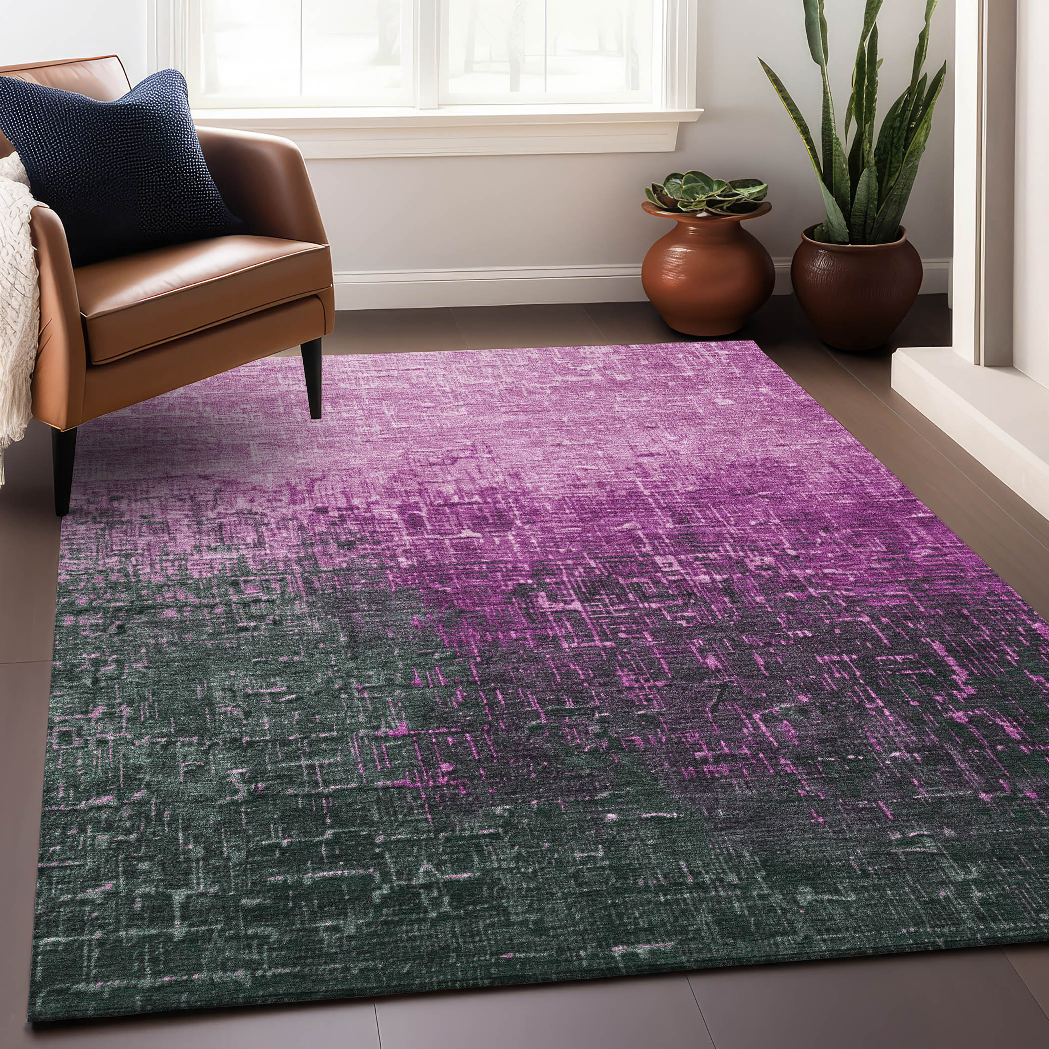 Addison Rugs ACN1066BL3X5 Chantille ACN1066BL 3 x 5 (ft) Polyester Blush Rectangular Indoor/Outdoor Geometric Machine washable Area rug