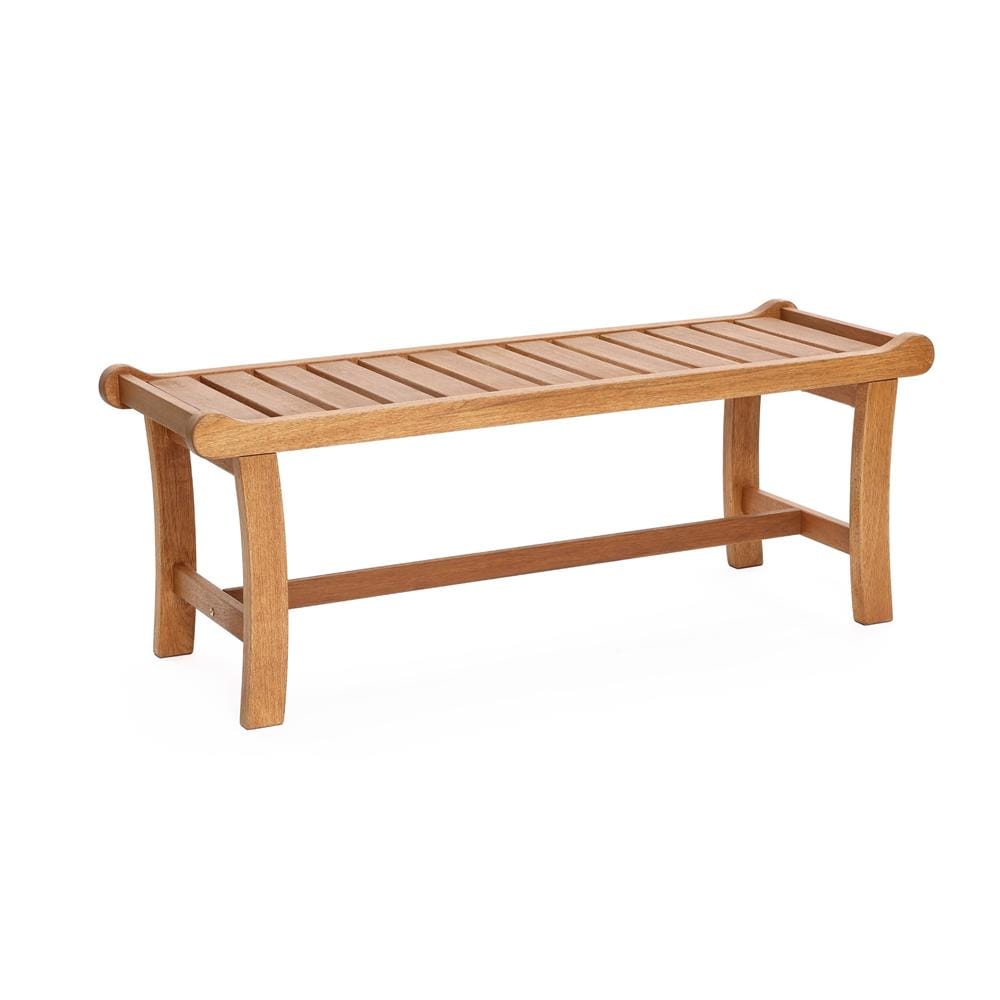 LuxenHome WHOF2277 47.24-in W x 17.72-in H Brown Acacia Dining Bench