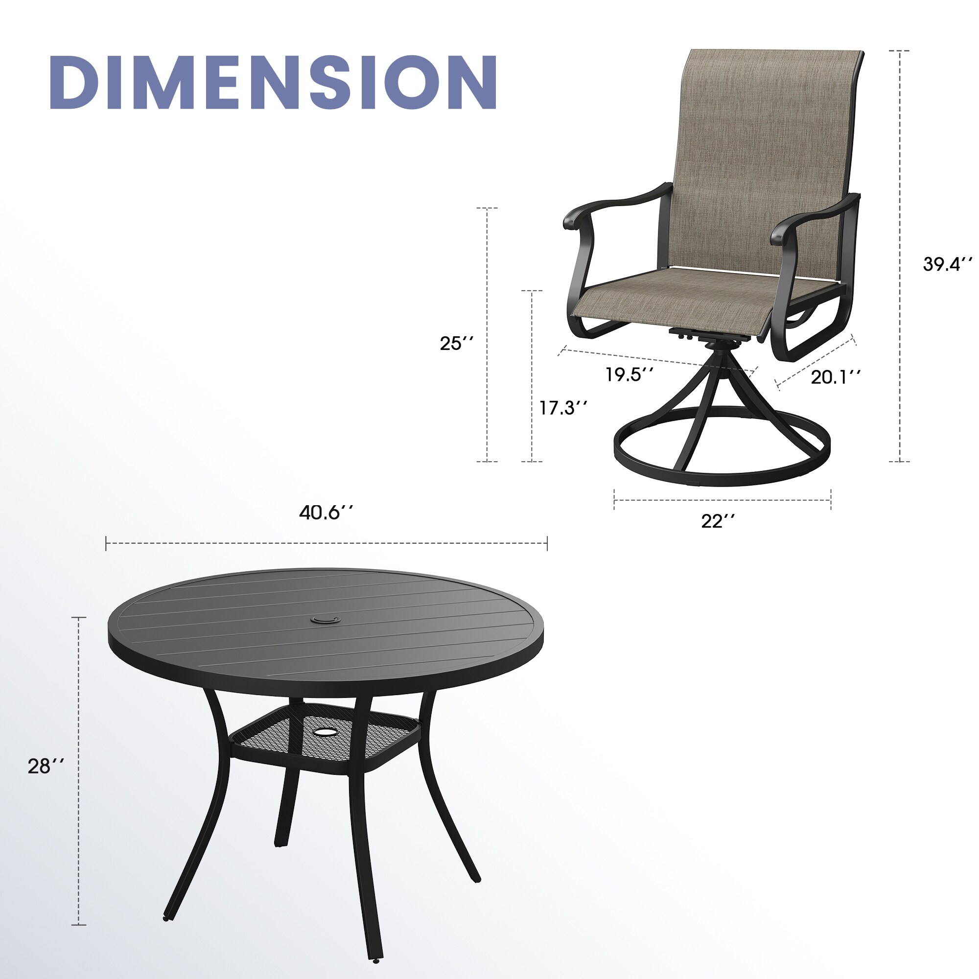 VICLLAX DTS05BL-KDCS03BL-5V Patio-Dining-Sets - View #8