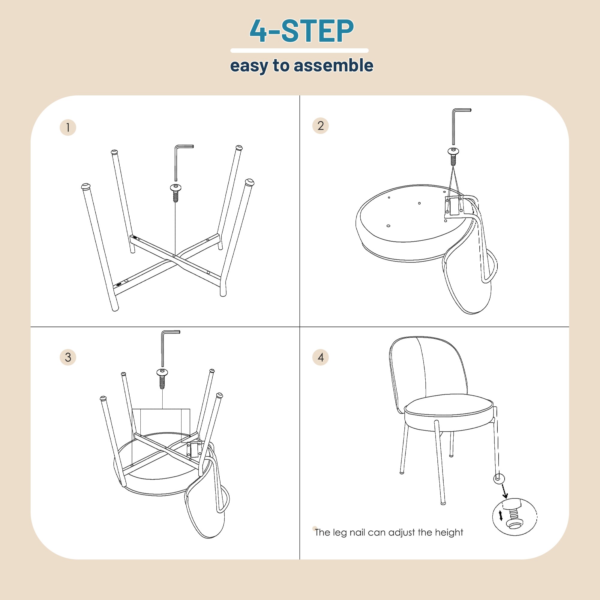 Clihome CL-DMTEDDY05 Dining-Chairs - View #9