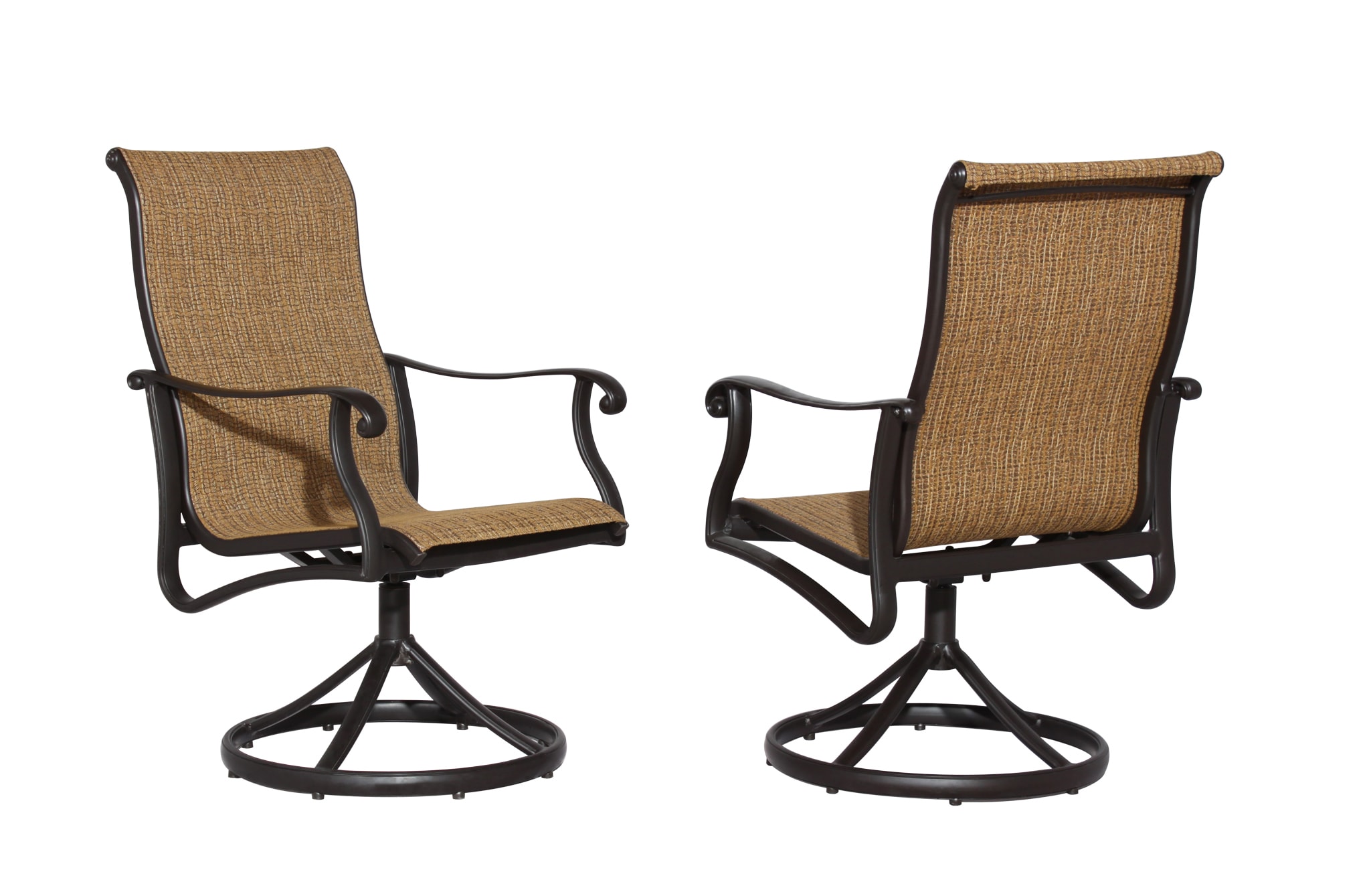 allen + roth Safford Brown Aluminum Frame Swivel Dining Chair(s) with ...