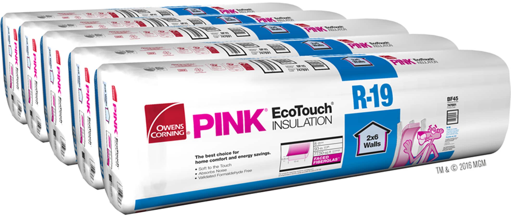 Owens Corning Eco Touch 23 in. W X 470 in. L 19 Kraft Faced