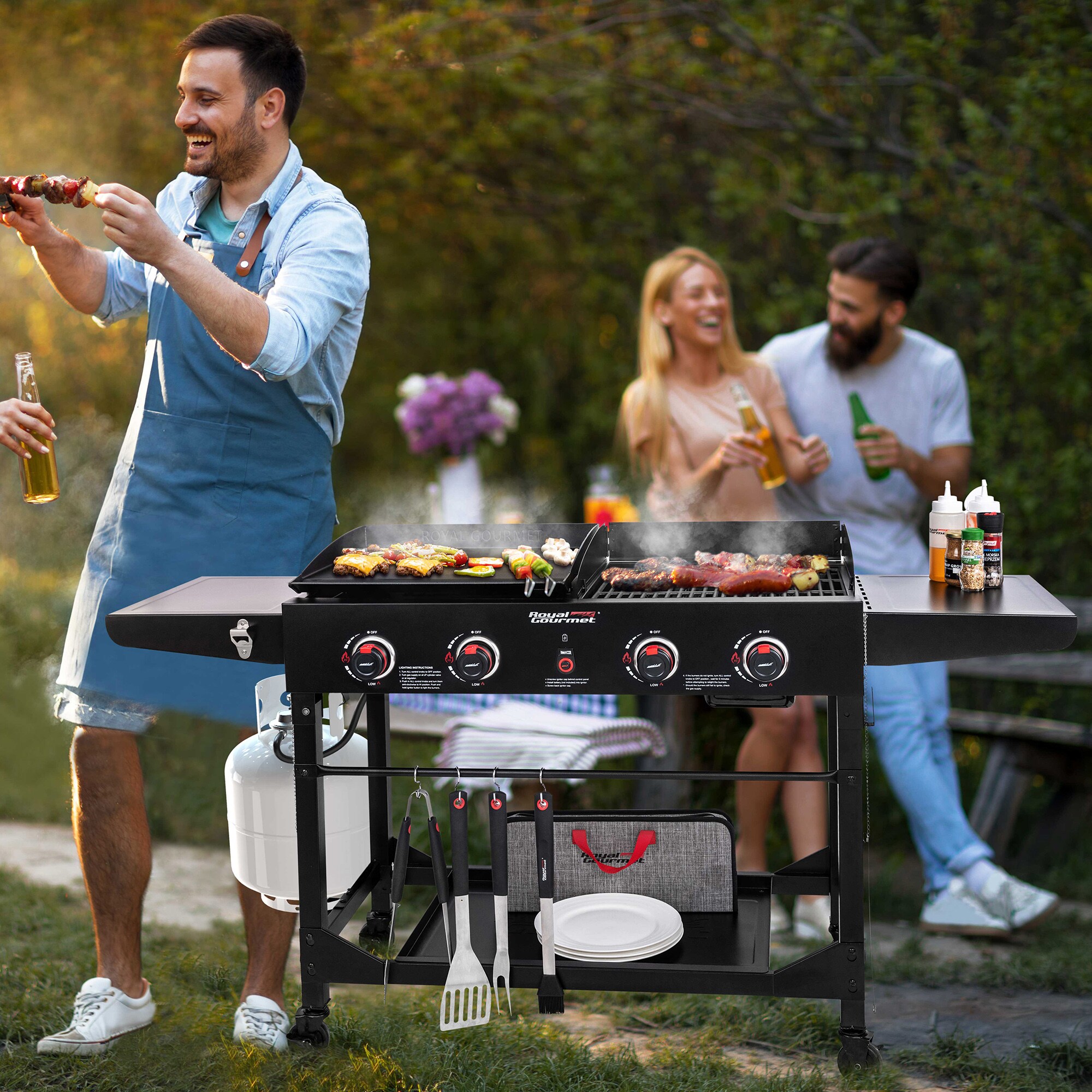 Portable flat grill best sale