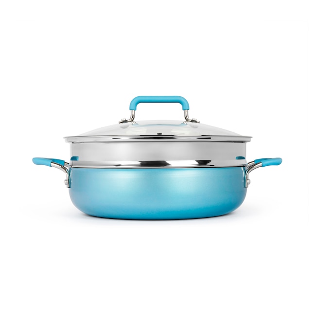 GraniteStone Diamond Granitestone Diamond 5.5 qt. Nonstick Multi-Purpose  Steamer Pot Set - Light Blue, Dishwasher Safe, Non-Stick in the Cooking Pots  department at