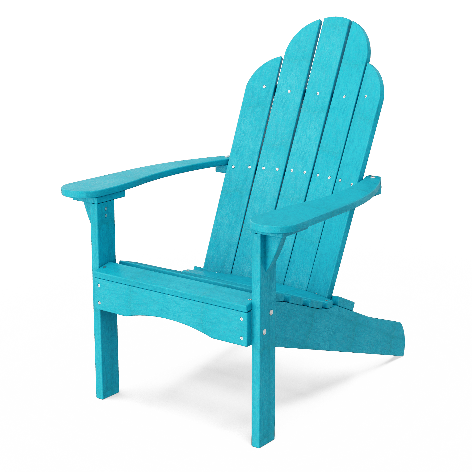 Wildridge LCC-214-AB Classic Aruba Blue HDPE Frame Stationary Adirondack Chair with Slat Seat