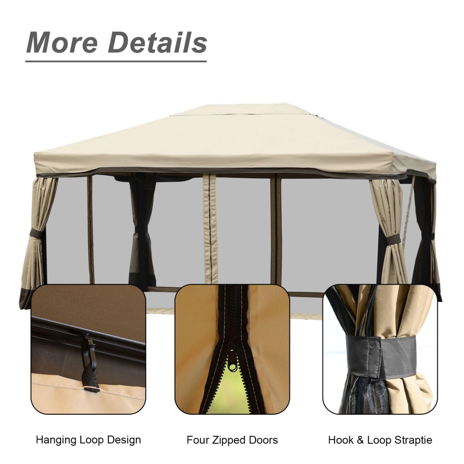 Aoodor A151-PKIKI Wood-Resin-Gazebos - View #4