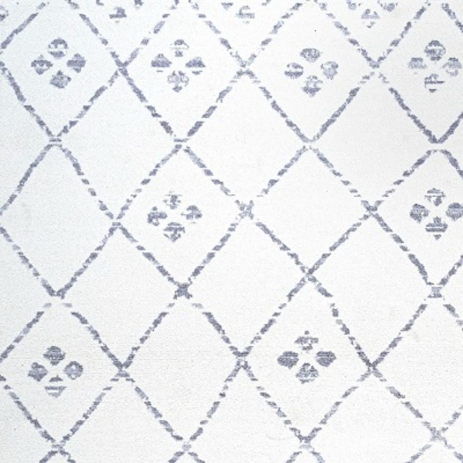 Ivory and Gray Moroccan Geometric Short Pile Area Rug