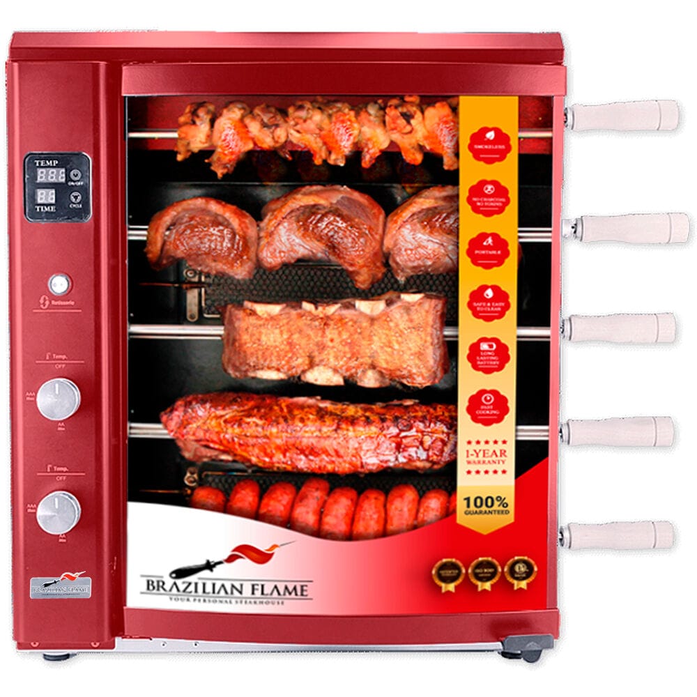 Brazilian Flame BG-05LX-RED 2.53-Sq. in Red Portable Liquid propane Grill