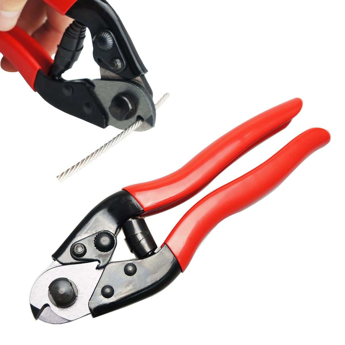Afoxsos  Heavy Duty Cable Cutter for Wire Rope Up to 5/32 in Stainless Steel Blade for Deck Railing Metal Fence Bicycle Brake and DIY Projects