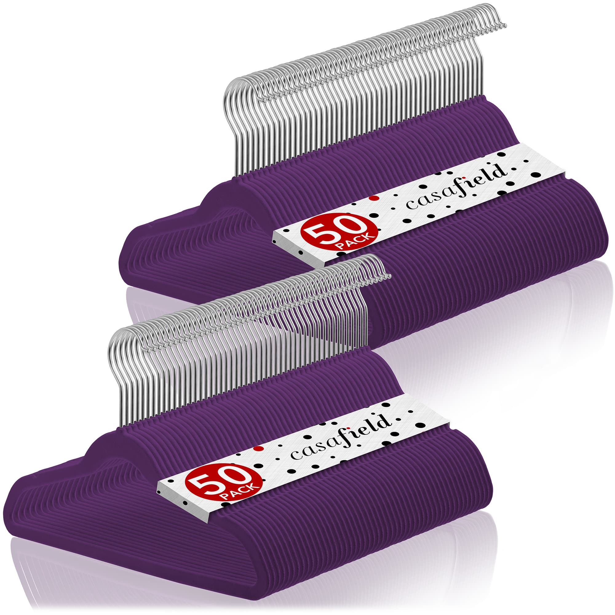 Casafield 100 Purple Velvet 14-in Kid's Hangers #HG-CV-1C-PURP.