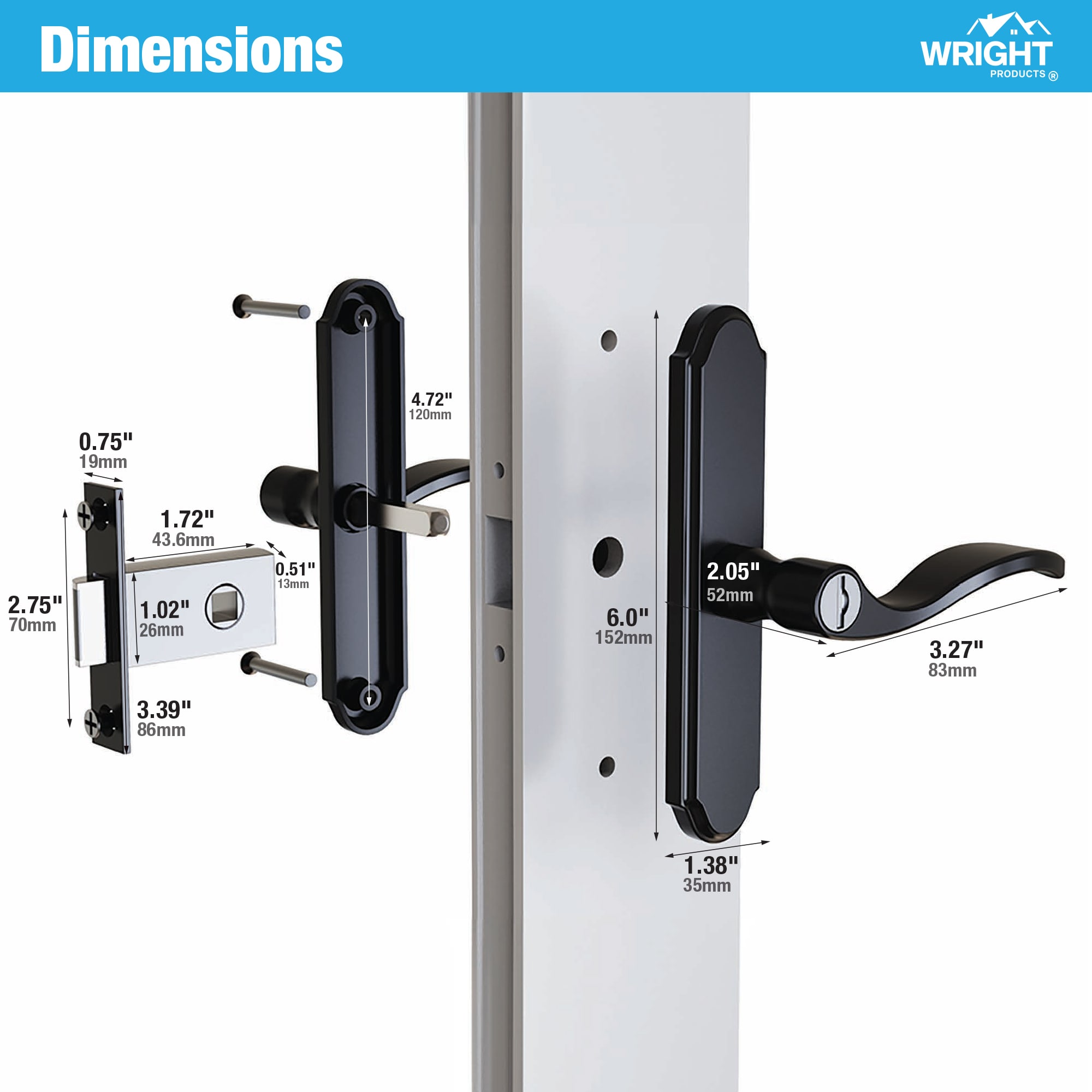 WRIGHT PRODUCTS VMT112MB Screen-Storm-Door-Handles - View #4