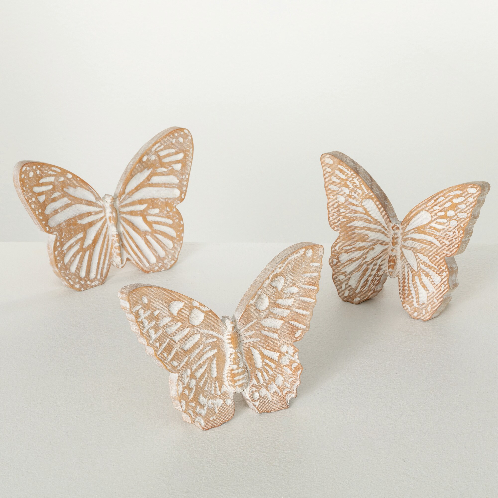 Sullivans N3220 3 -Pack Brown Wood Modern Figurine
