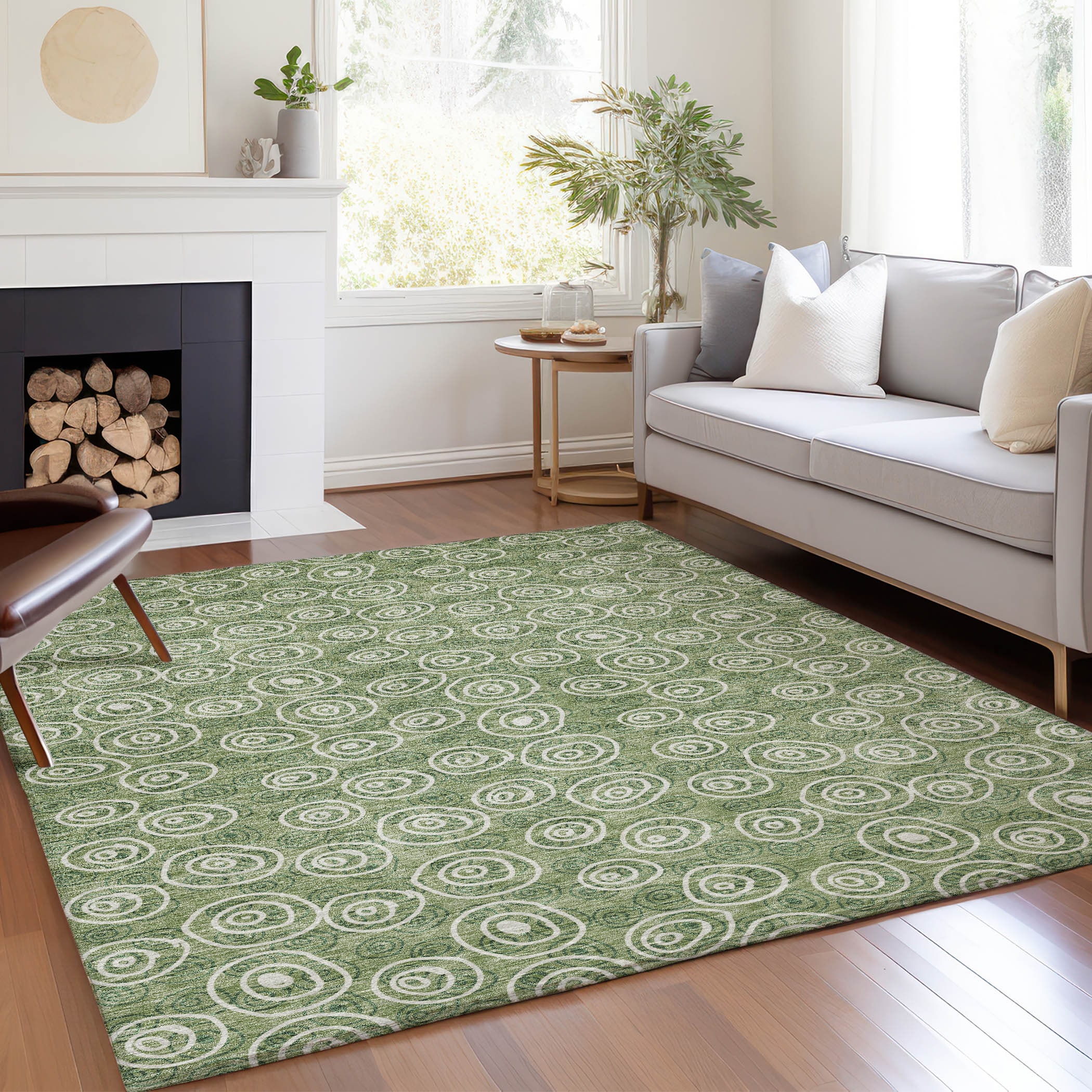 Addison Rugs ACN728GE8X10 Chantille ACN728GE 8 x 10 (ft) Polyester Green Rectangular Indoor/Outdoor Geometric Machine washable Area rug