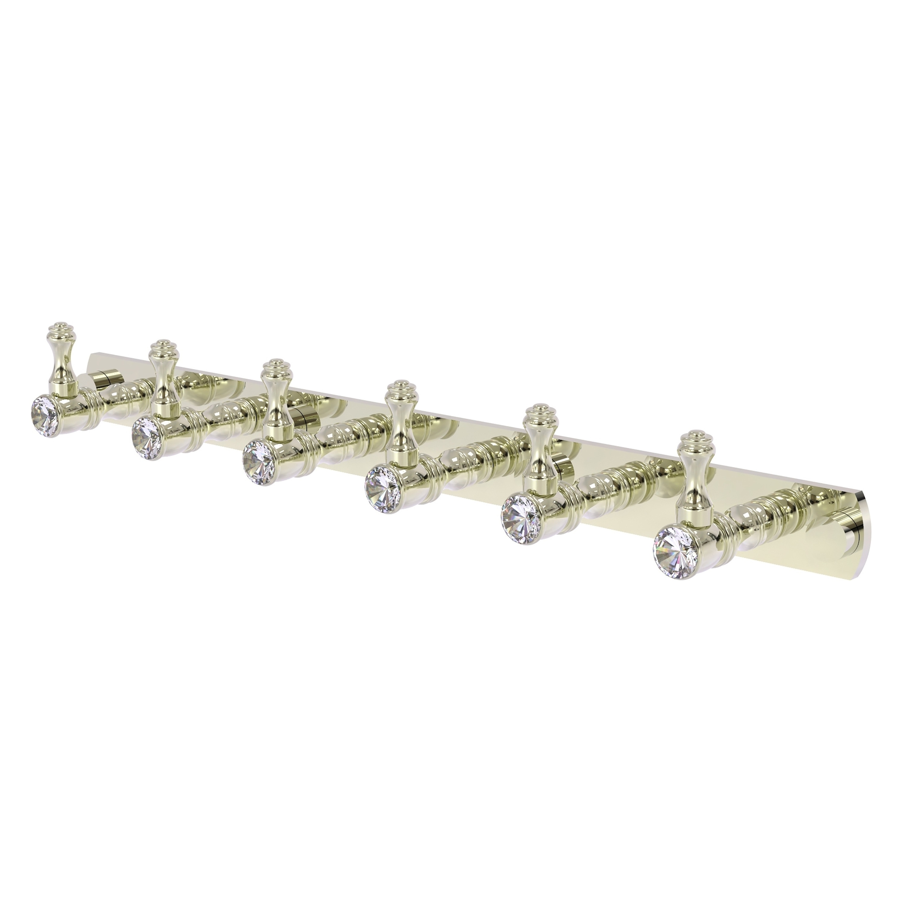 Allied Brass CC-20-6-PNI Carolina Crystal Polished Nickel 6 -Hook Wall mount Towel Hook