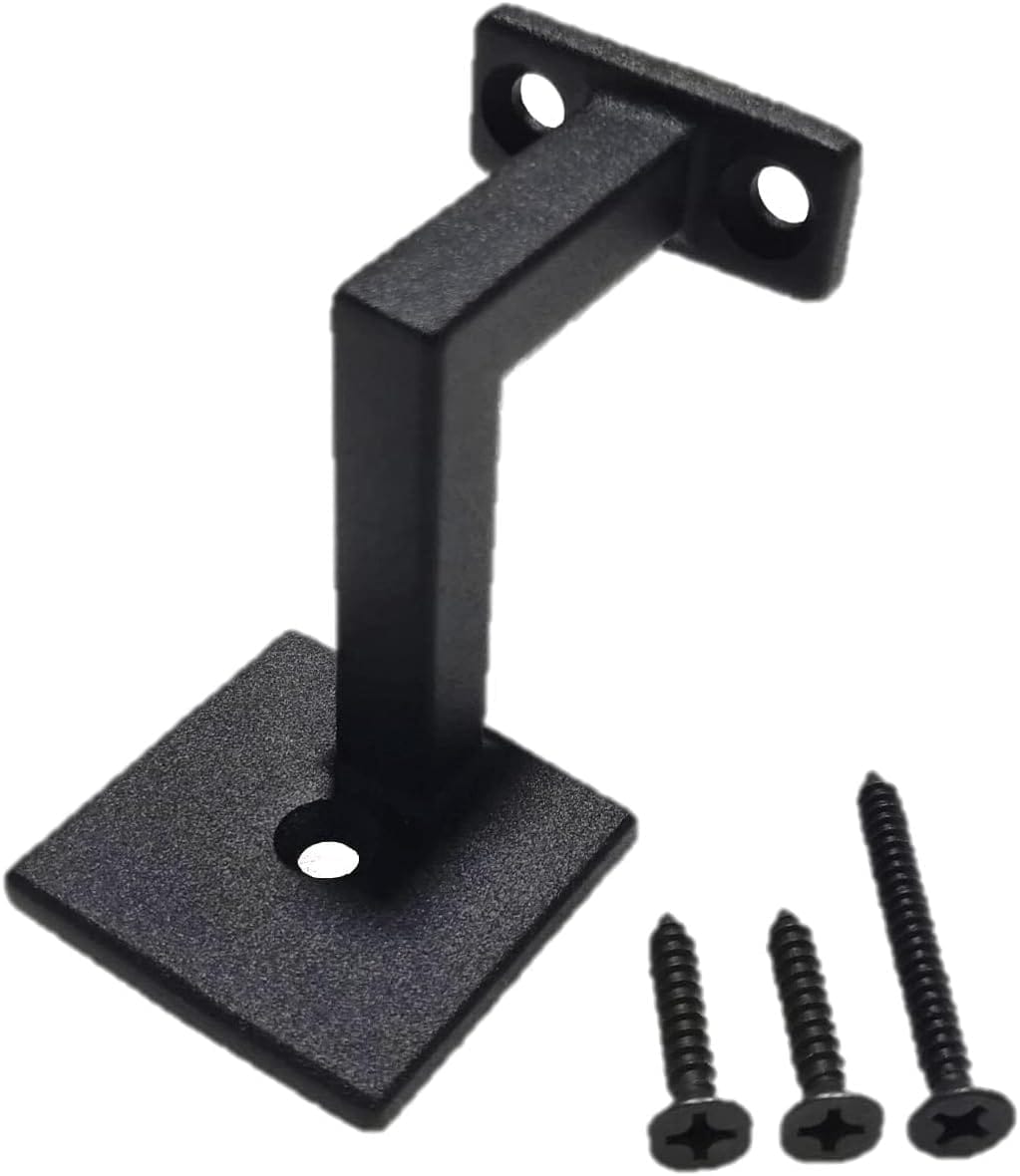 Afoxsos Square Handrail Bracket for Staircase Textured Black Zinc Alloy ...