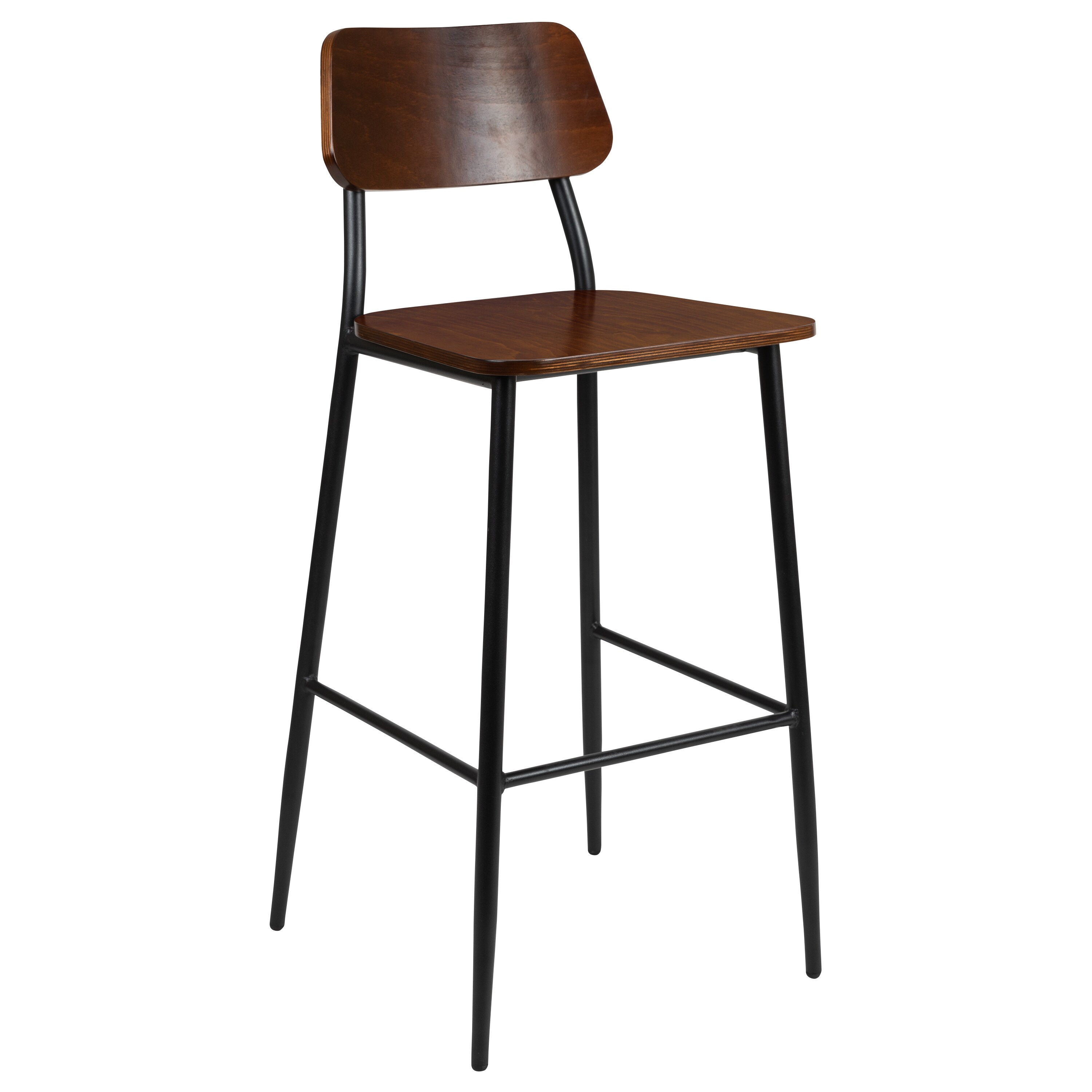 Flash Furniture Mahogany 29.63-in H Bar height Metal Bar Stool with ...