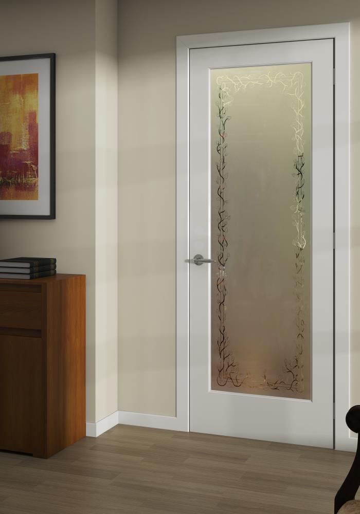 Reliabilt 24 In X 80 In White 1 Panel Frosted Glass Solid Core Pine Wood Inswing Prehung 2902