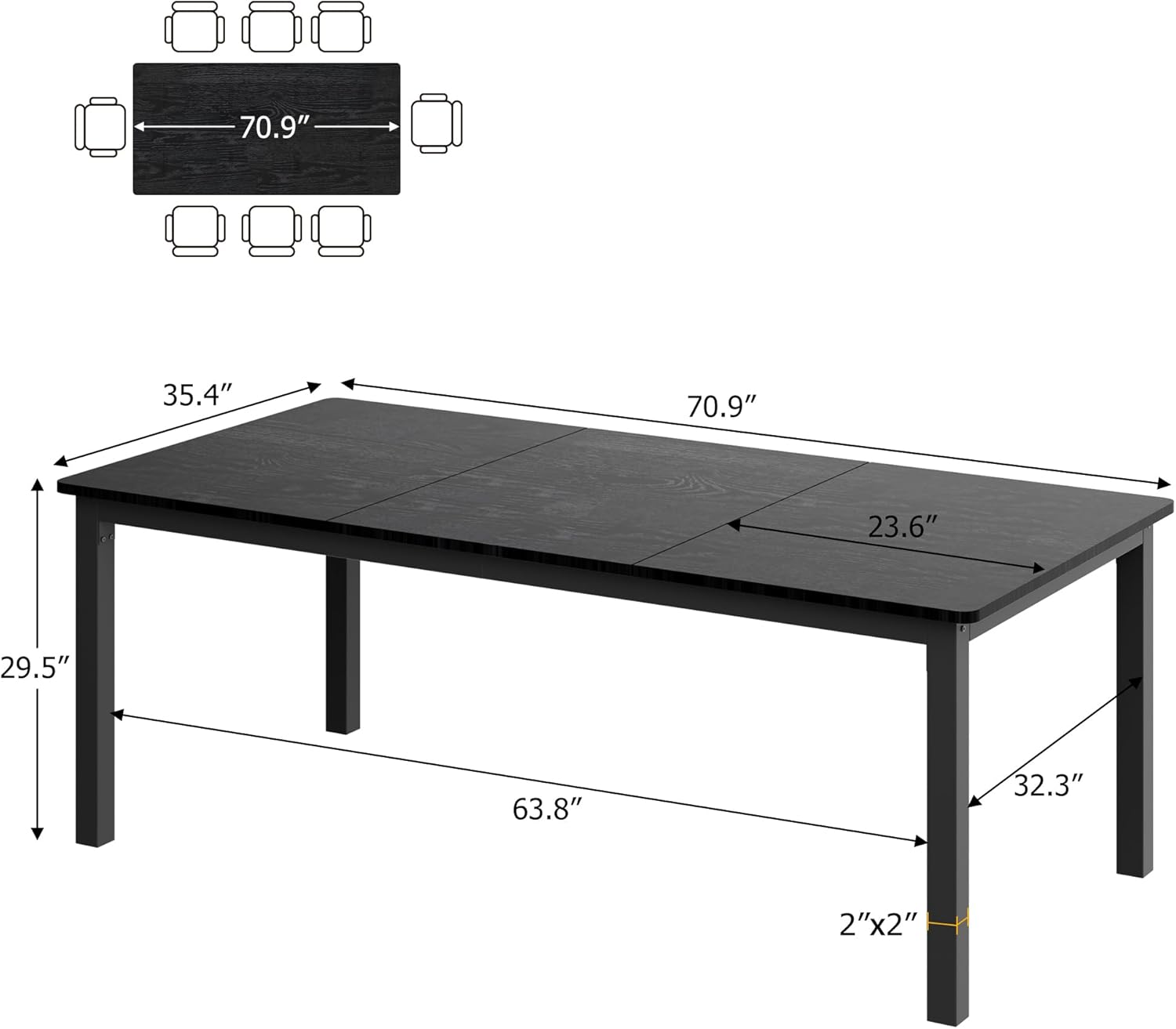 Qeetex DHZ-PHO-16GSXGQM Dining-Tables - View #2