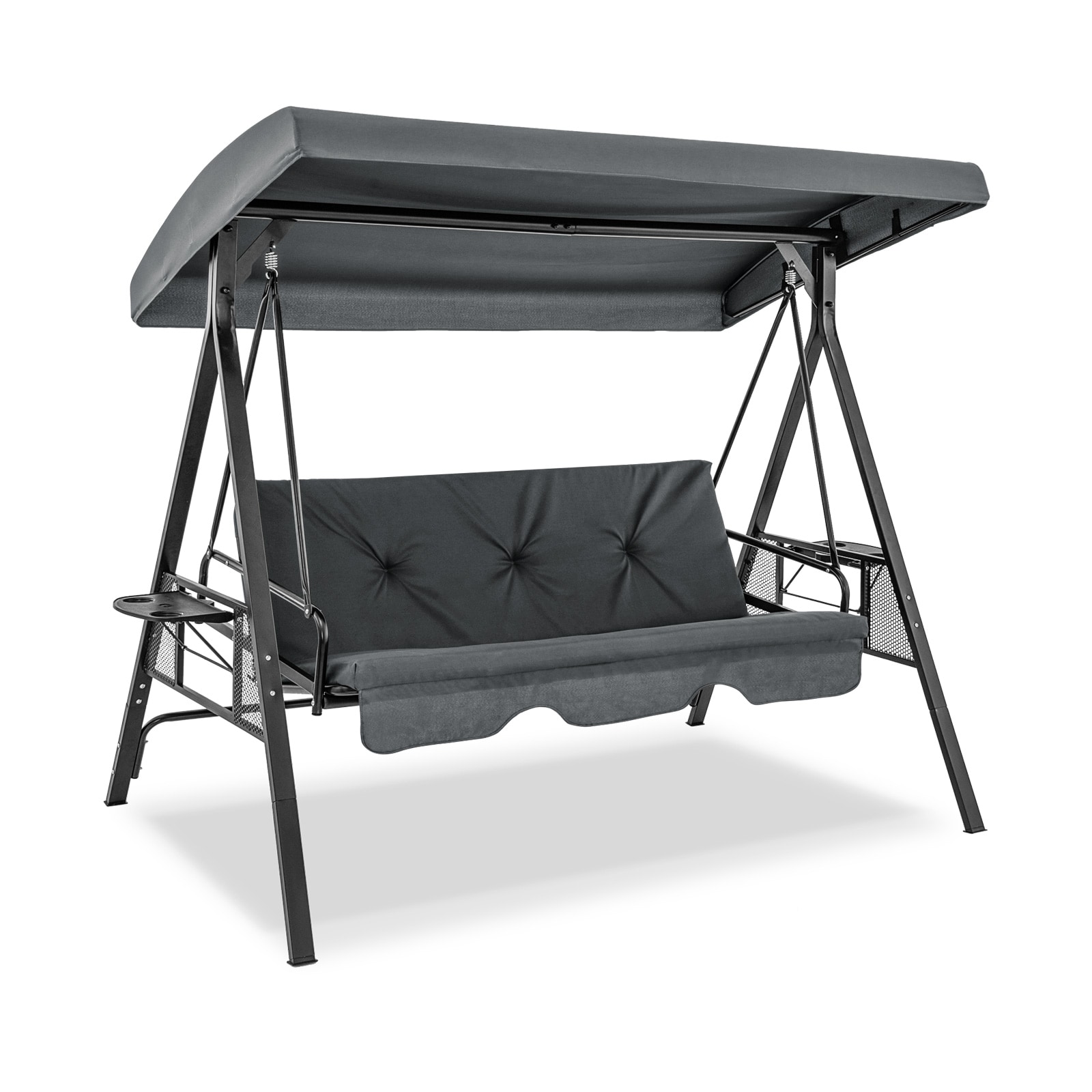 WELLFOR DOG3004BE 3 -person Gray Steel Outdoor Swing