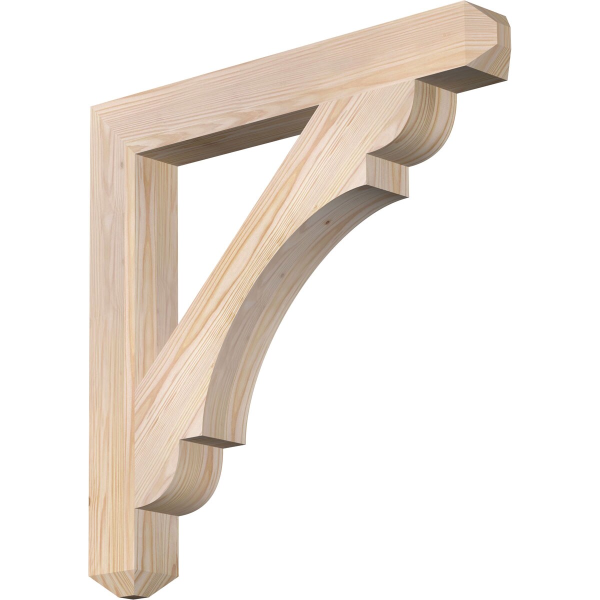 Ekena Millwork BKT04X28X28OLY04SDF Olympic craftsman smooth 3-1/2-in x 28-in x 28-in Douglas fir Brown Wood Standard bracket
